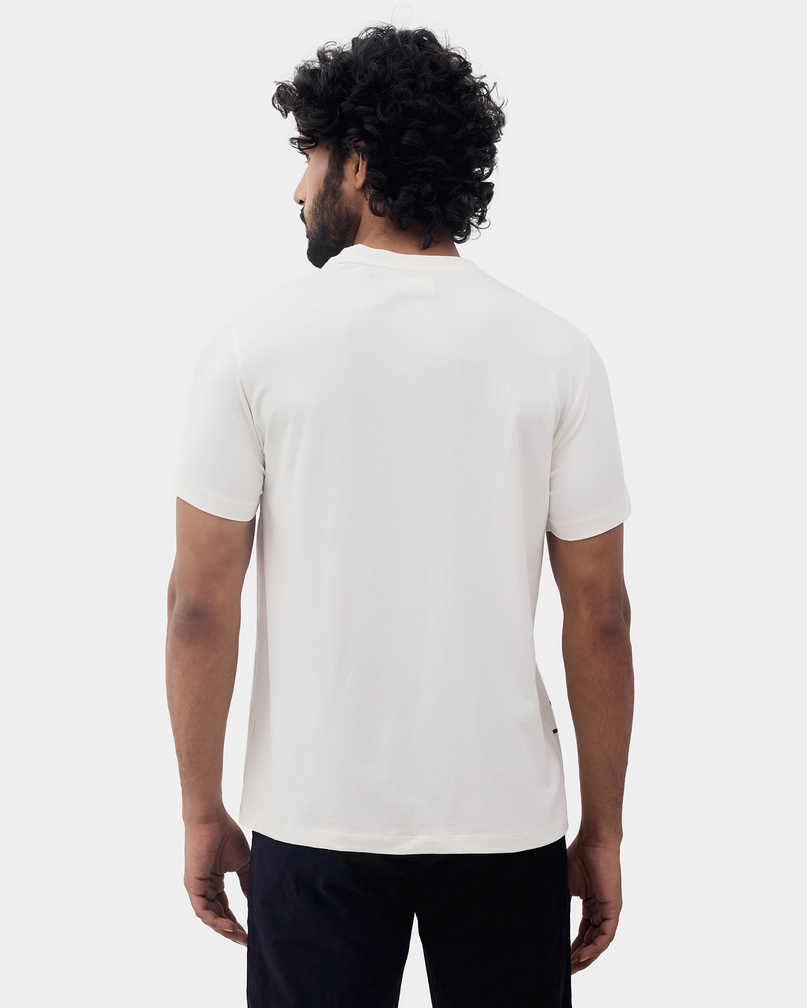 Off White Crew Neck Printed T-Shirt - Ryuji
