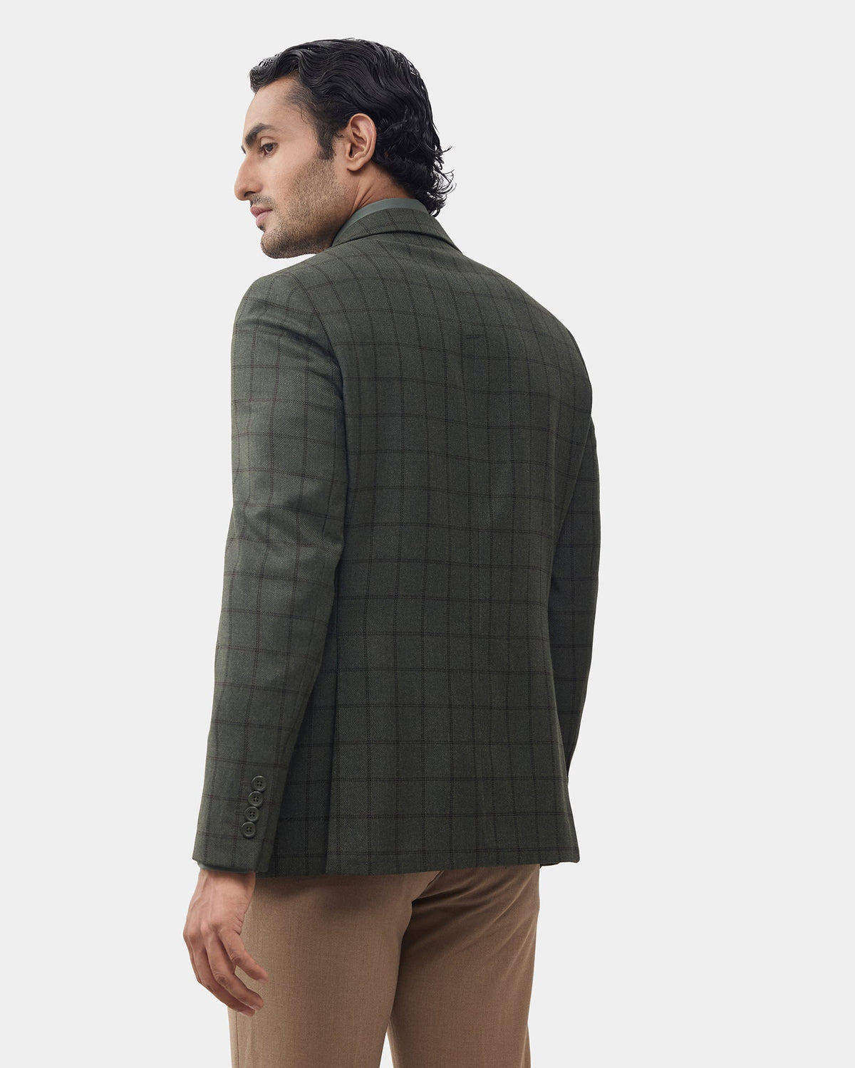 Olive Check Blazer - Windor