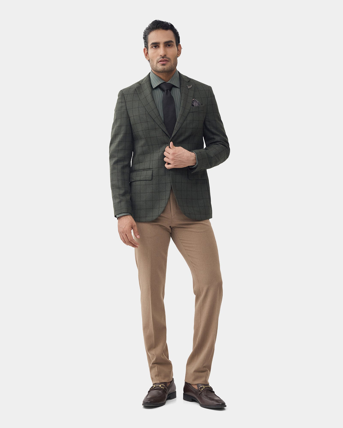 Olive Check Blazer - Windor