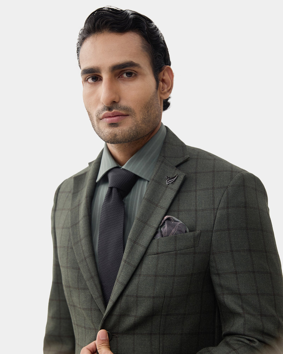 Olive Check Blazer - Windor