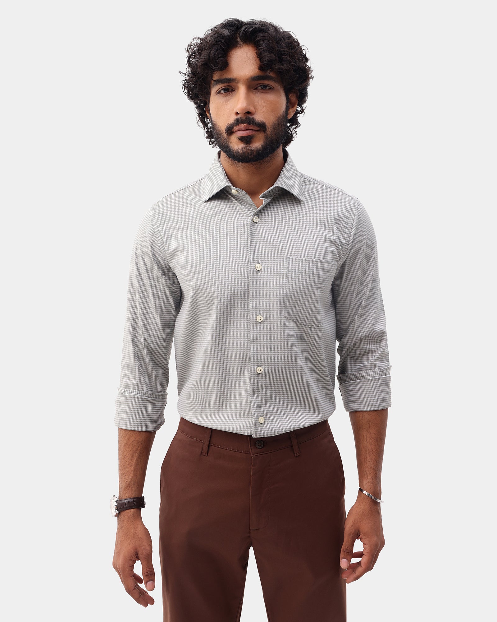 Olive Textured Shirt - Expression