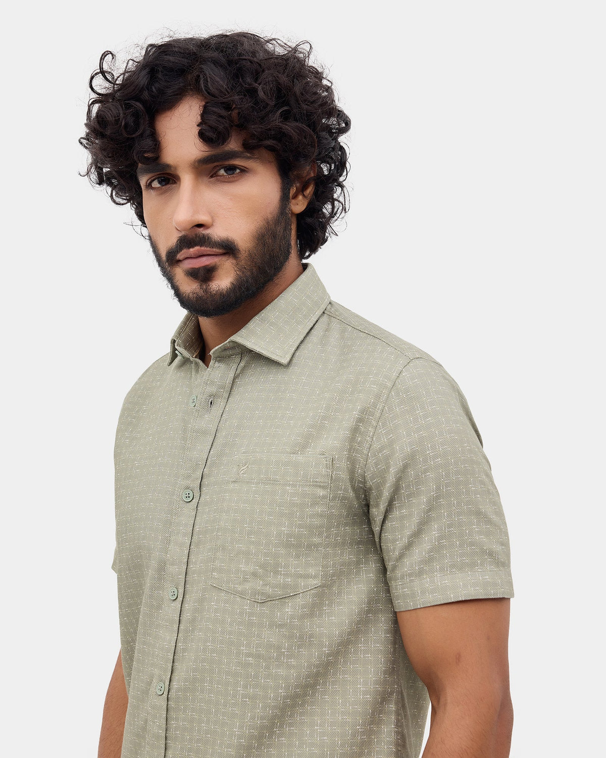Olive Printed Shirt - Damios