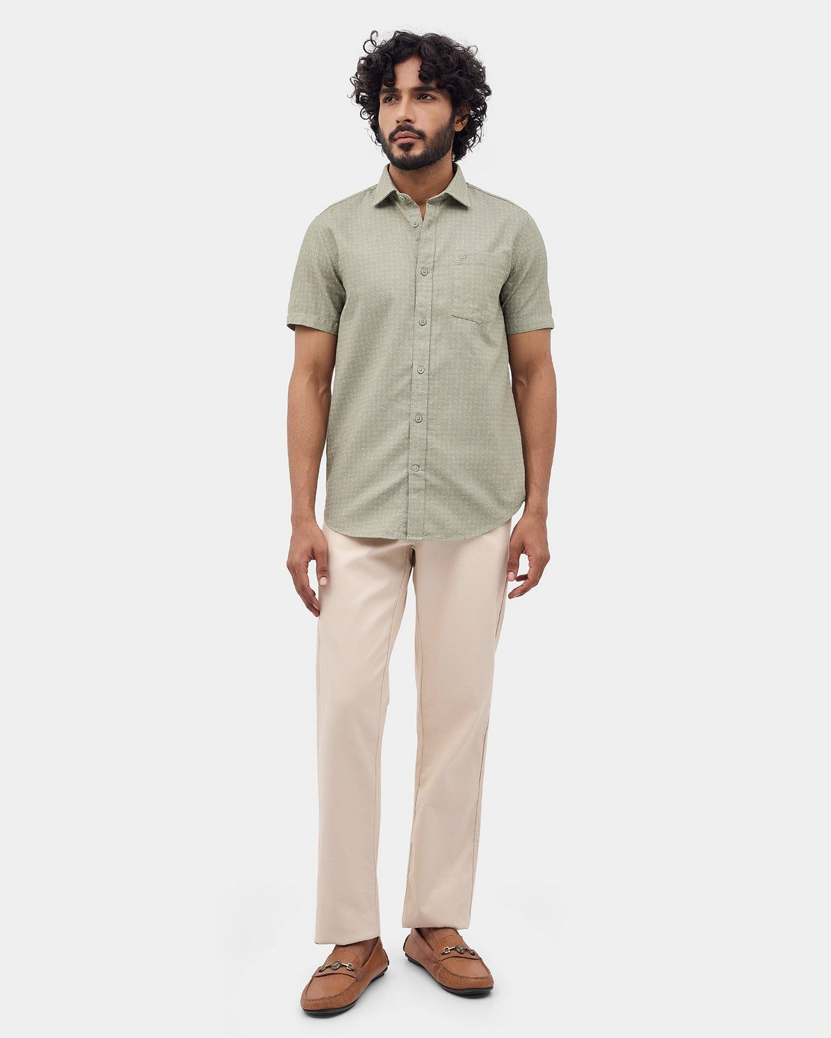 Olive Printed Shirt - Damios