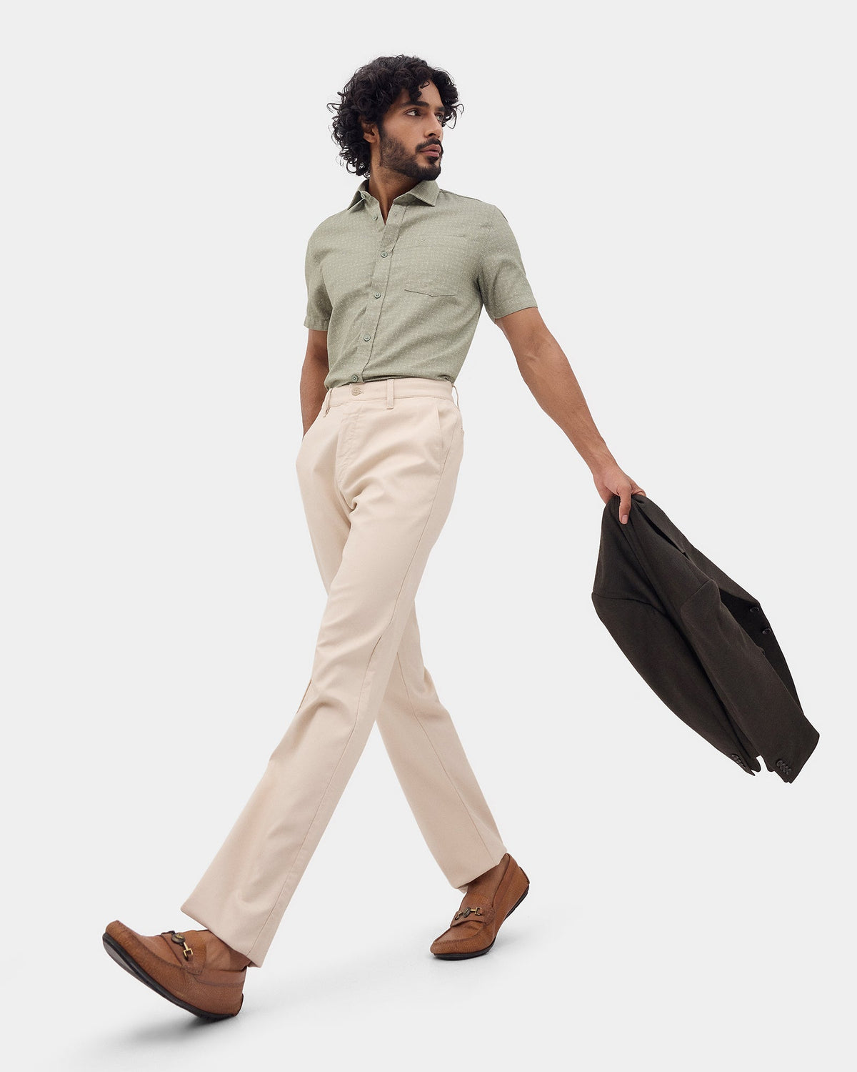 Olive Printed Shirt - Damios
