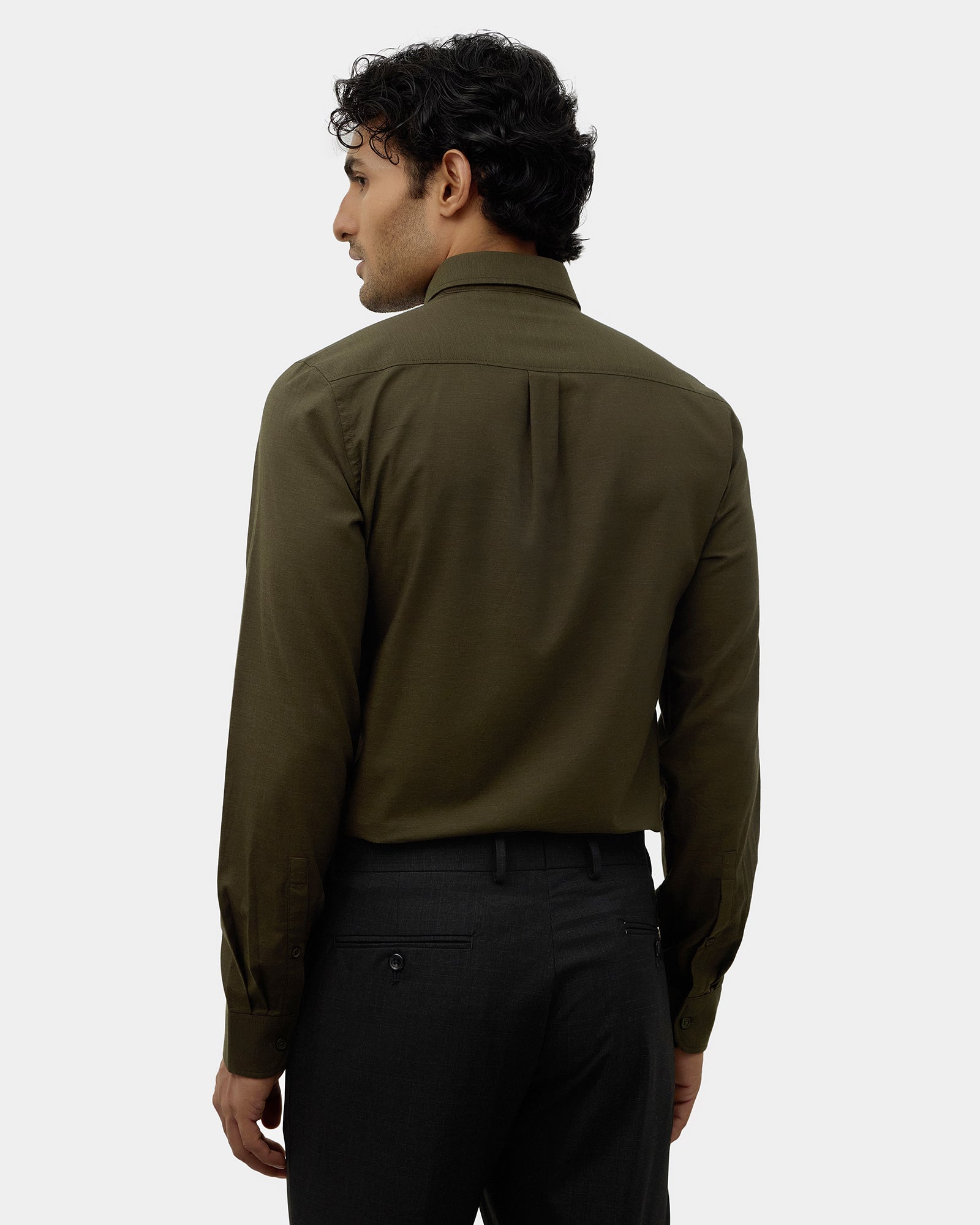Olive Solid Shirt - Ariss