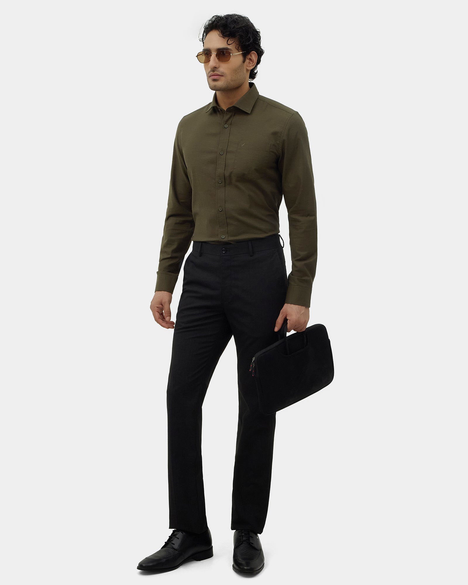 Olive Solid Shirt - Ariss