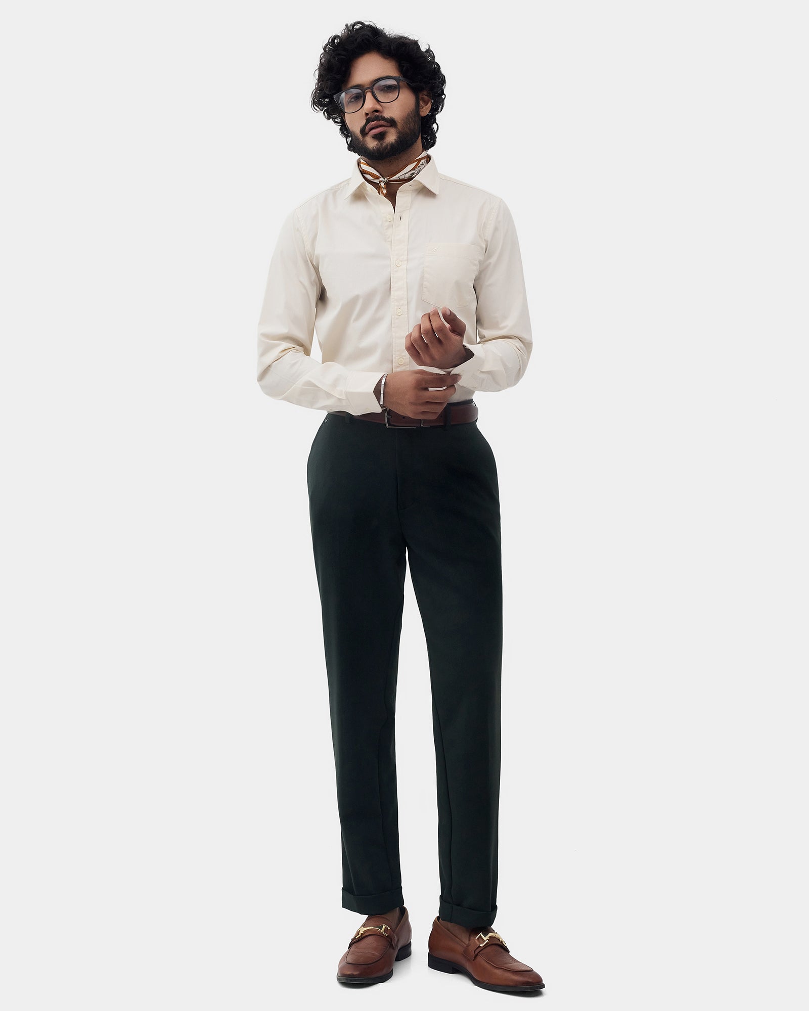 Olive Solid Trouser - Christopher