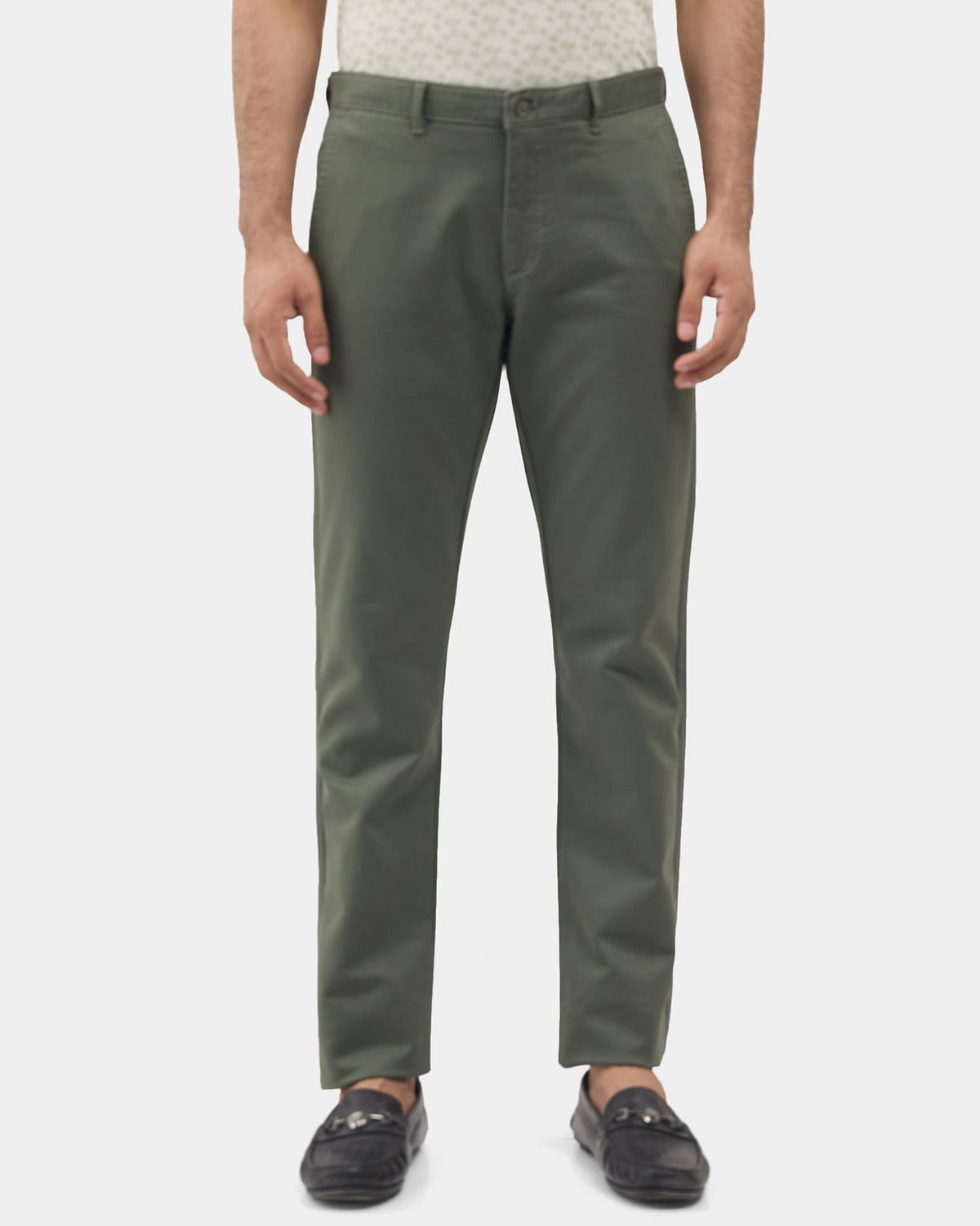 Olive Solid Khakis - Impact