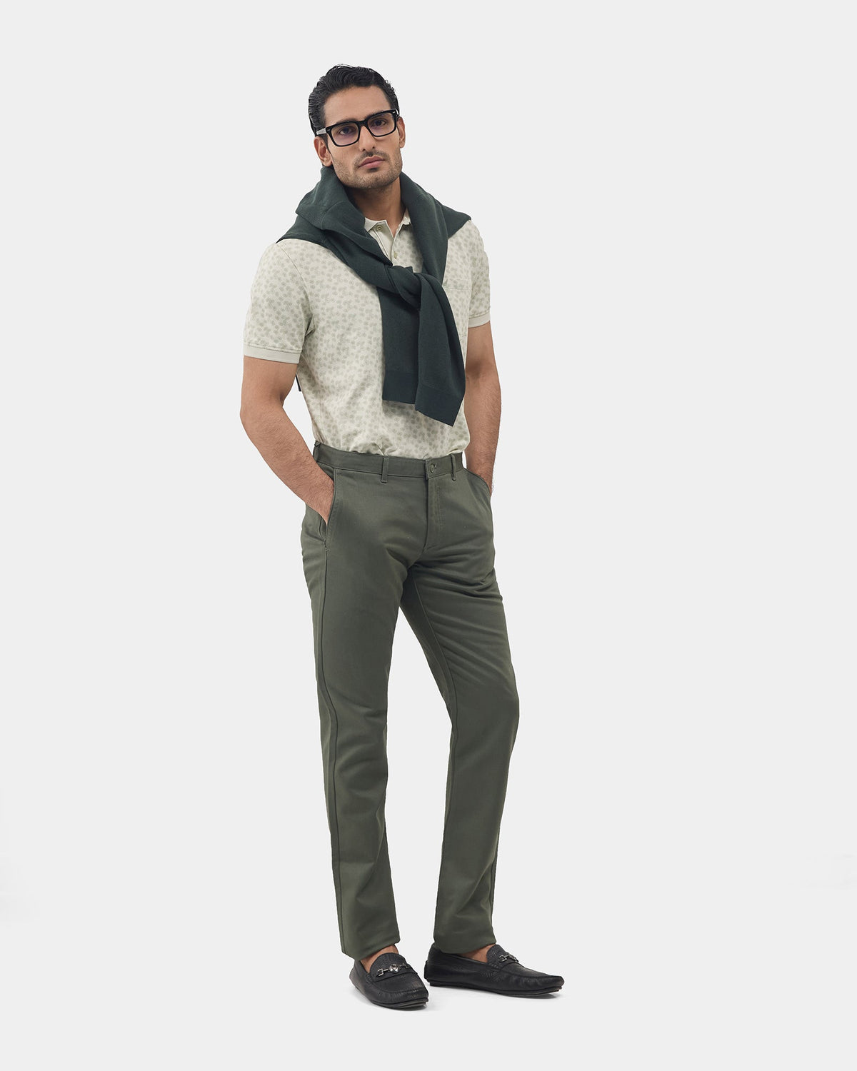Olive Solid Khakis - Impact