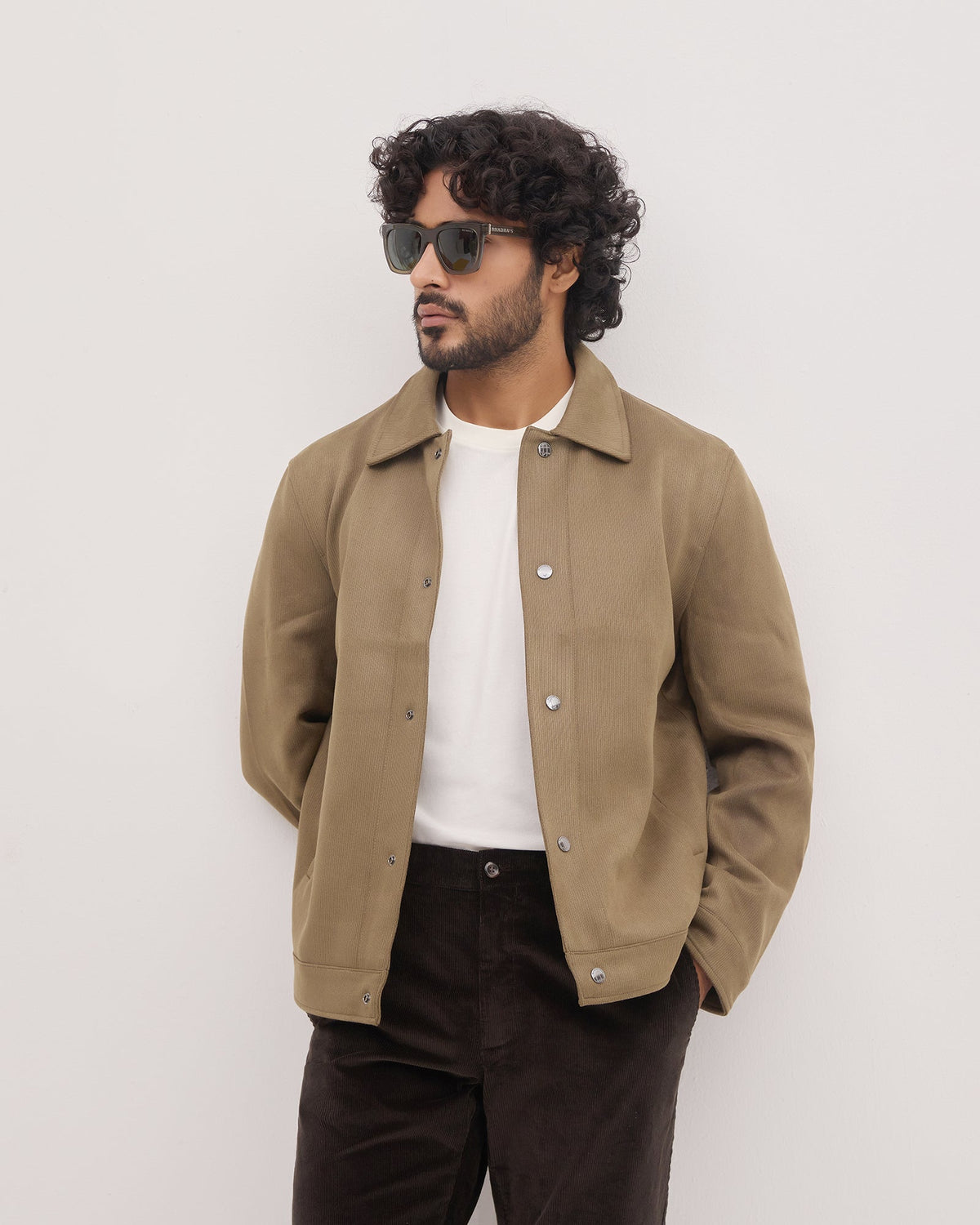 Olive Solid Zipper Jacket - Wysher