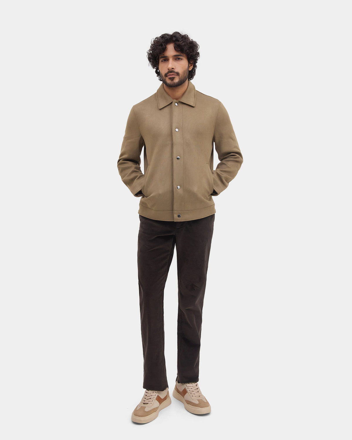 Olive Solid Zipper Jacket - Wysher