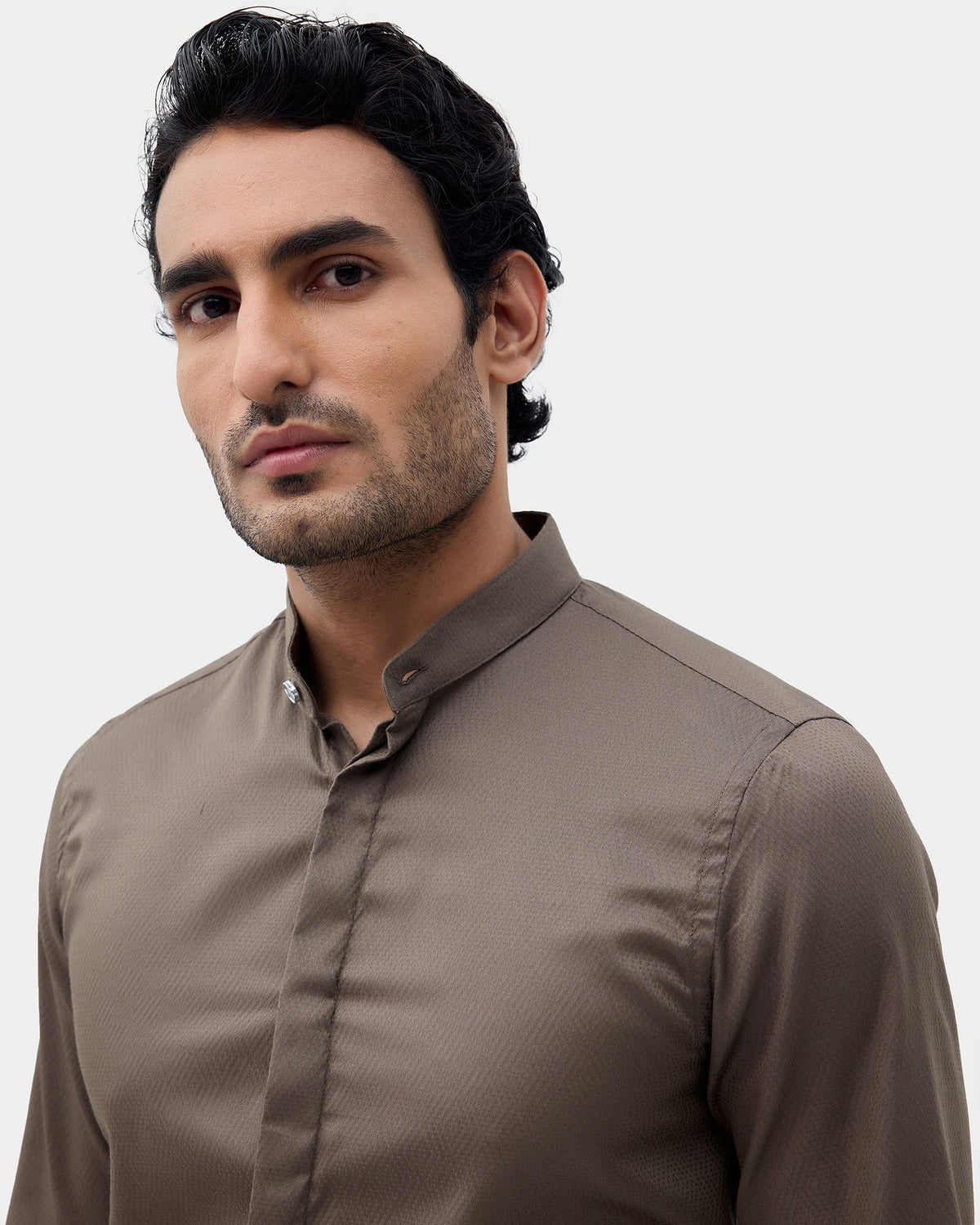 Olive Textured Shirt - Vellen