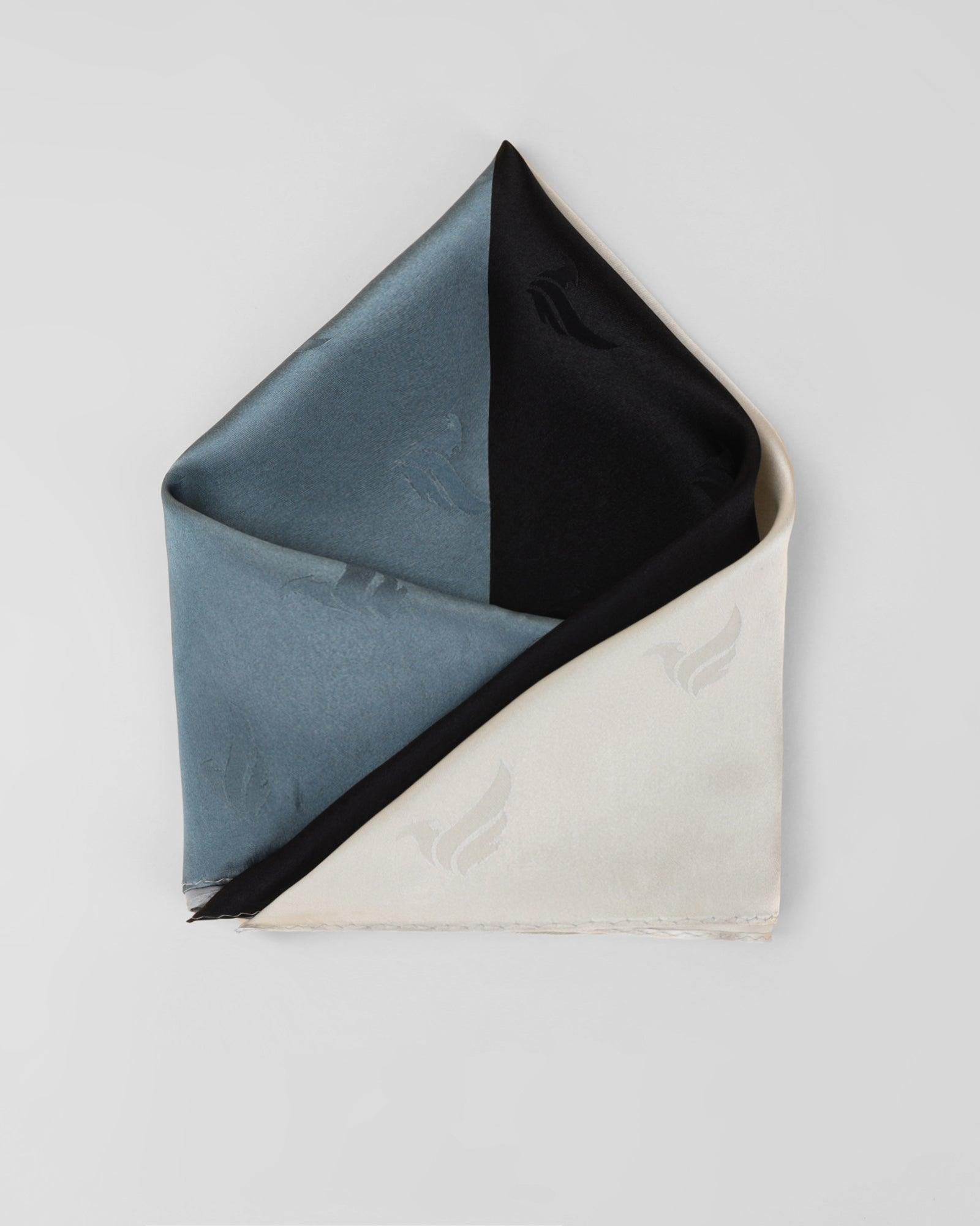 Pocket Square In Black and Grey (New Teddy) - Blackberrys