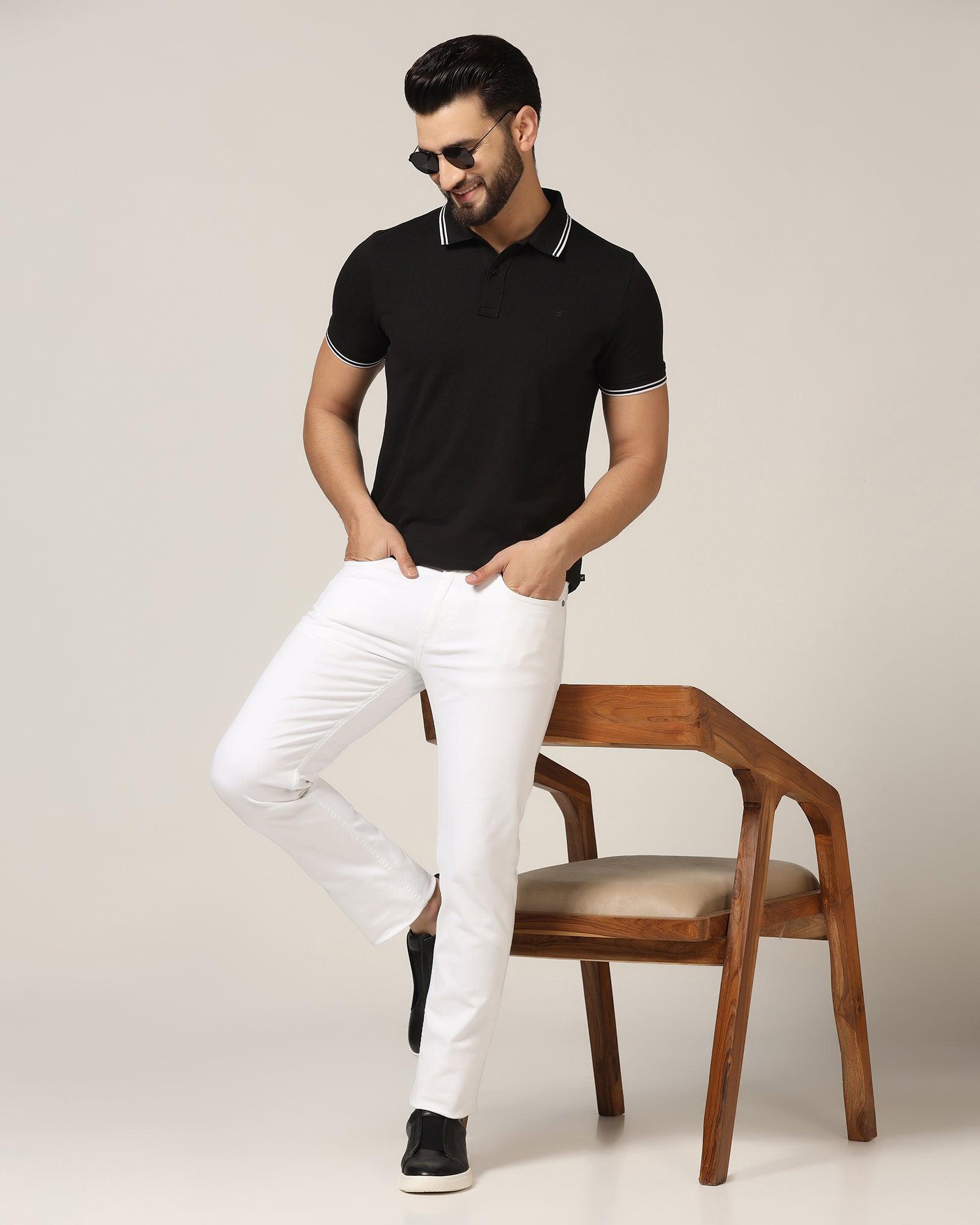 Polo Black Solid T-Shirt - Fifa - Blackberrys