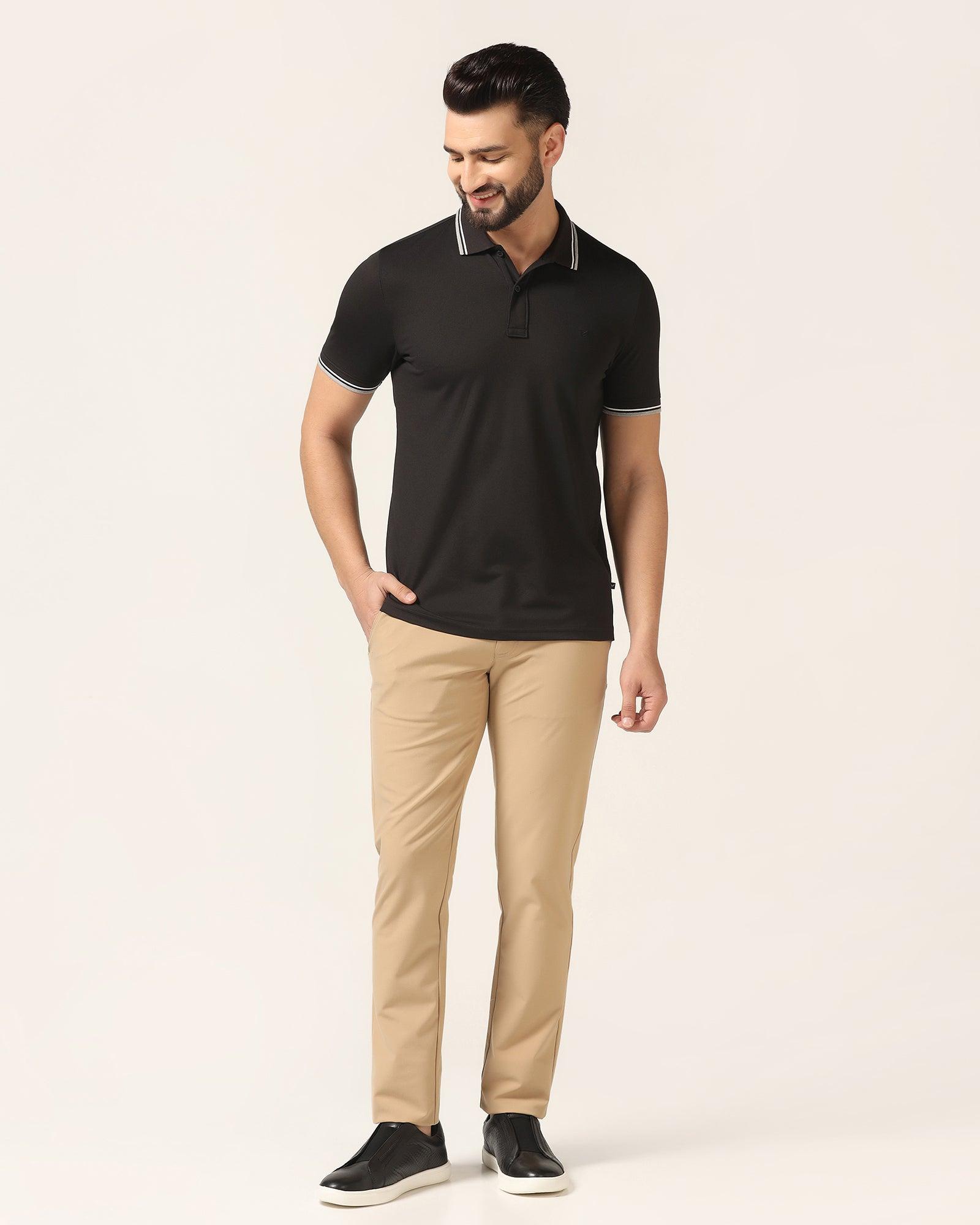 Polo Black Solid T-Shirt - Walter - Blackberrys