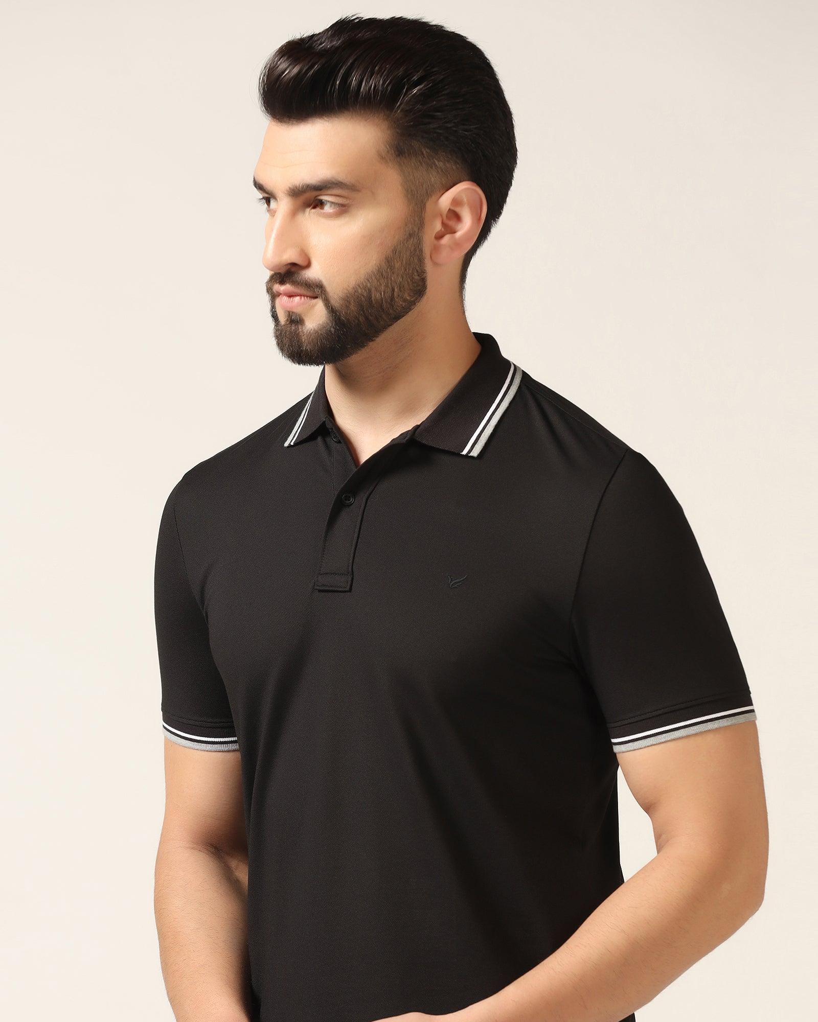 Polo Black Solid T-Shirt - Walter - Blackberrys