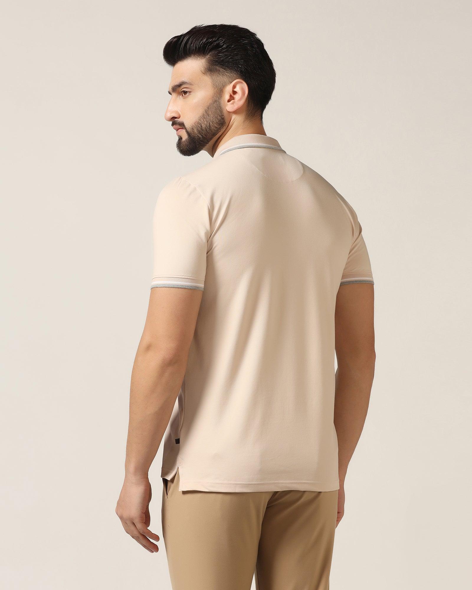 Polo Cream Solid T-Shirt - Walter - Blackberrys