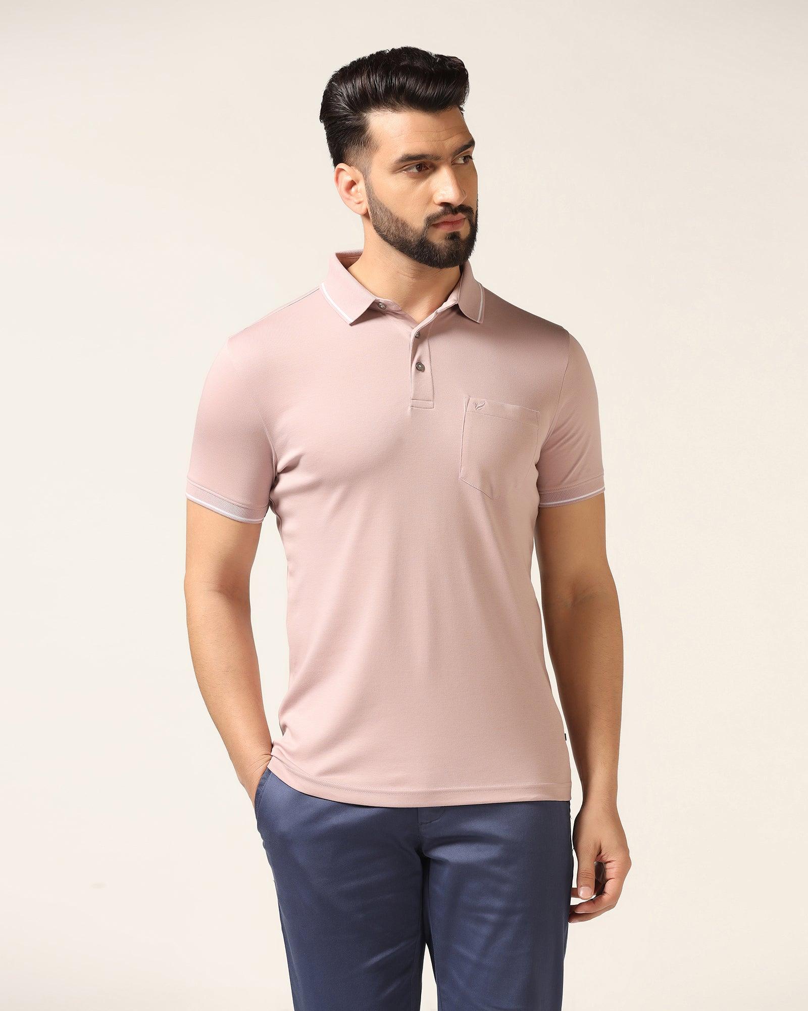 DS Sculpt Pink Long Sleeve Polo Shirt main image 1