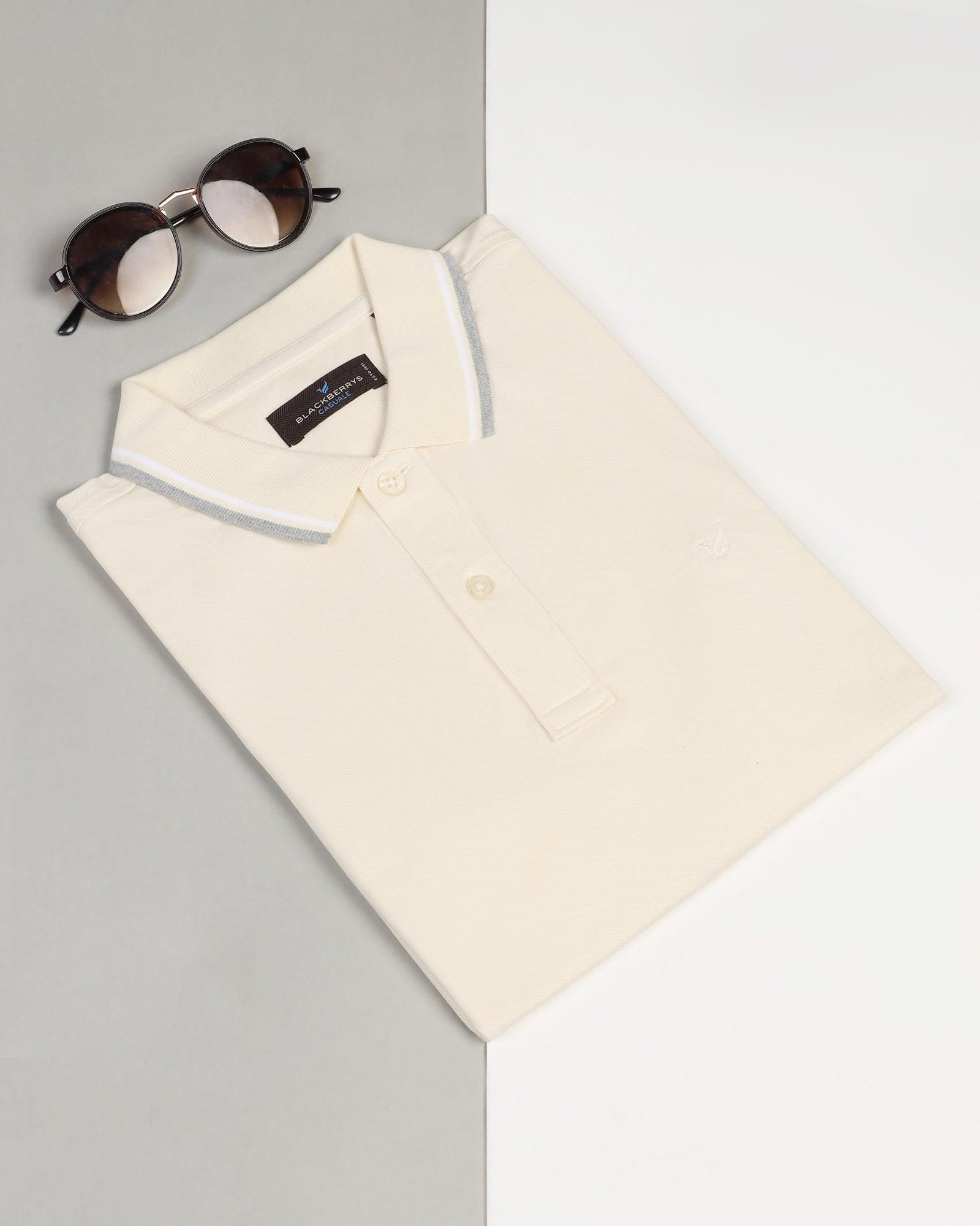 Polo Light Yellow Solid T-Shirt - Walter - Blackberrys