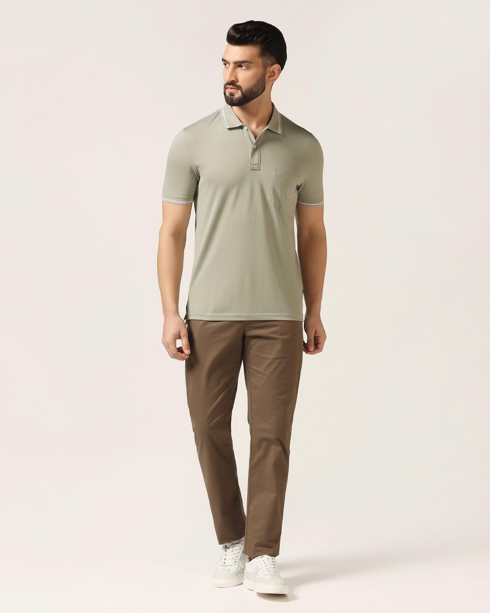 Polo Stone Green Solid T-Shirt - Walter - Blackberrys