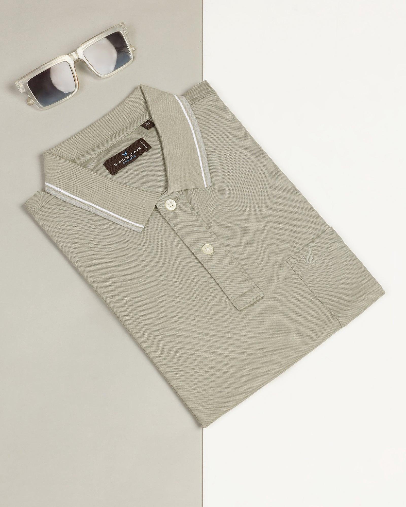 Polo Stone Green Solid T-Shirt - Walter - Blackberrys