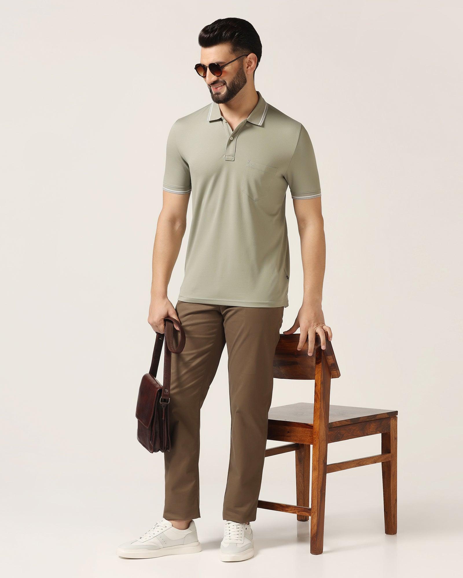 Polo Stone Green Solid T-Shirt - Walter - Blackberrys