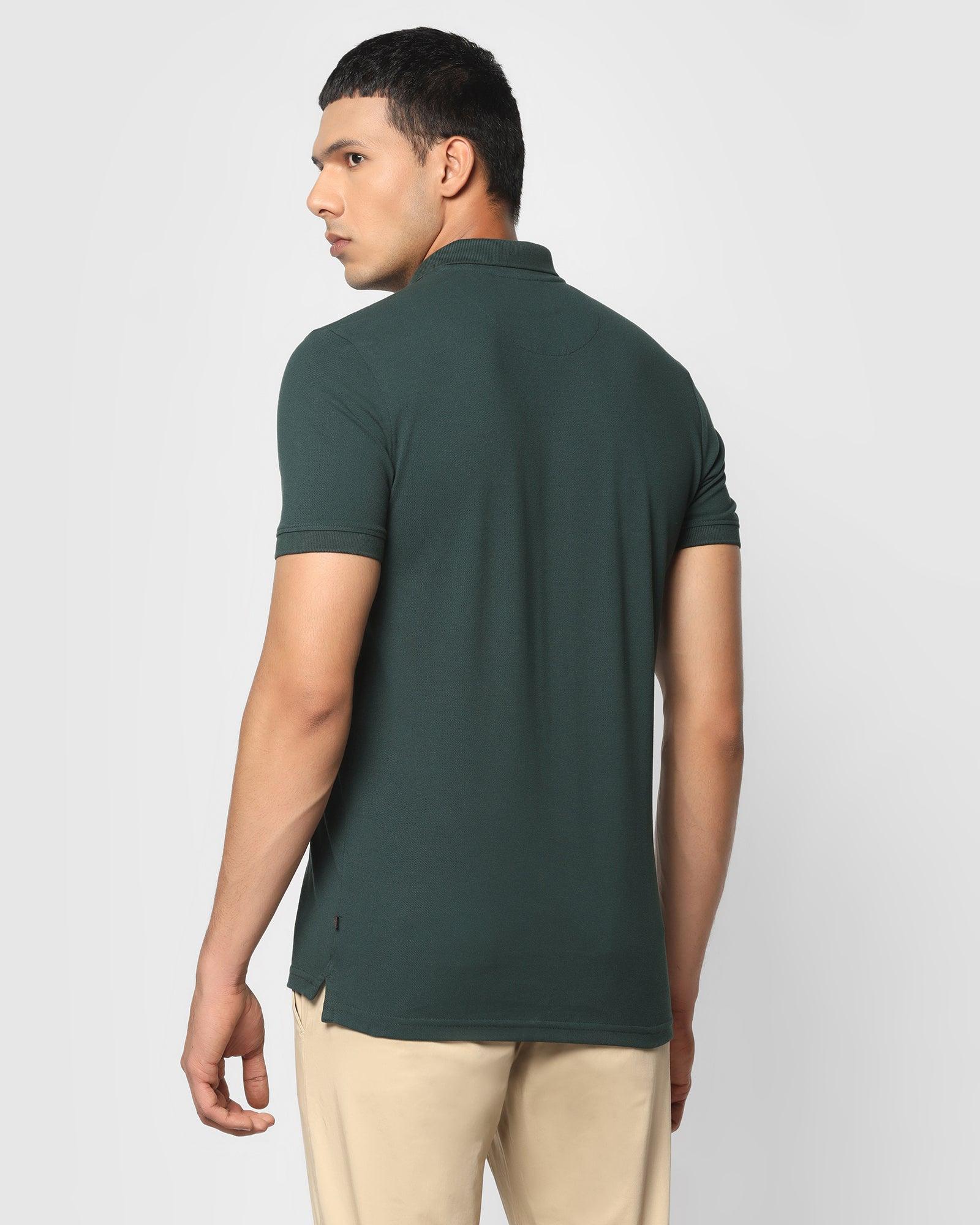 Solid Polo T Shirt In Green (Bright) - Blackberrys