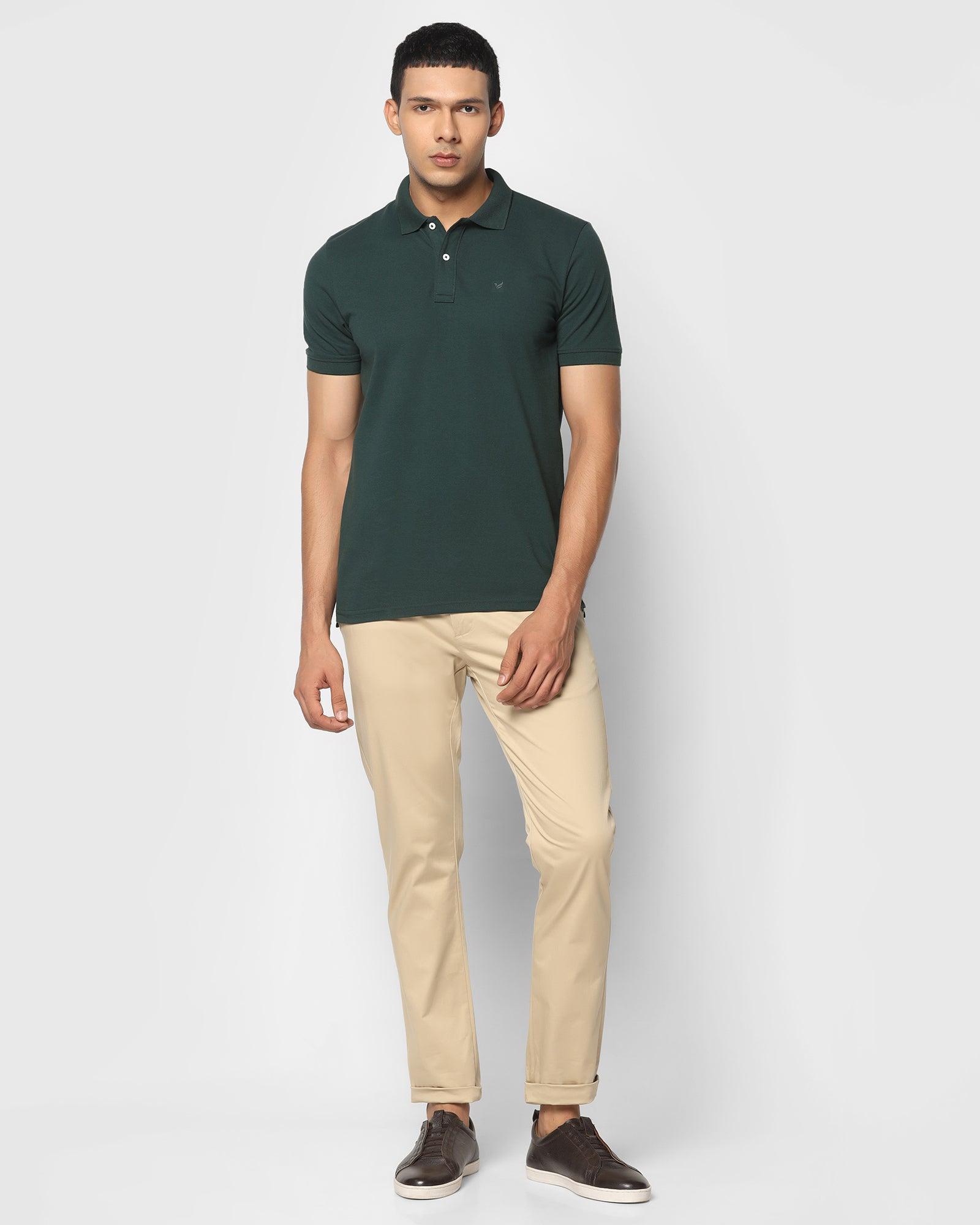 Solid Polo T Shirt In Green (Bright) - Blackberrys