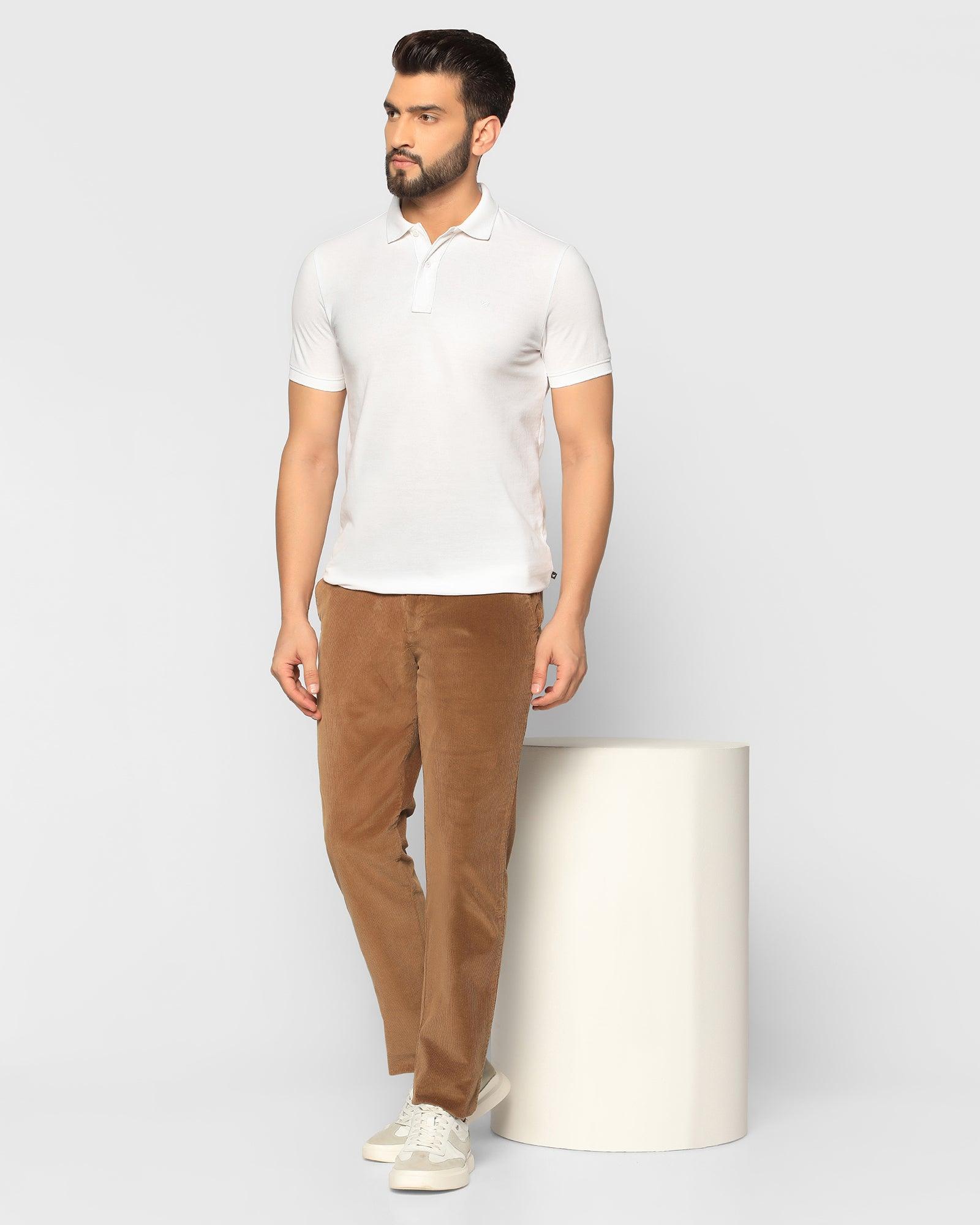 Solid Polo T Shirt In White (Bright) - Blackberrys