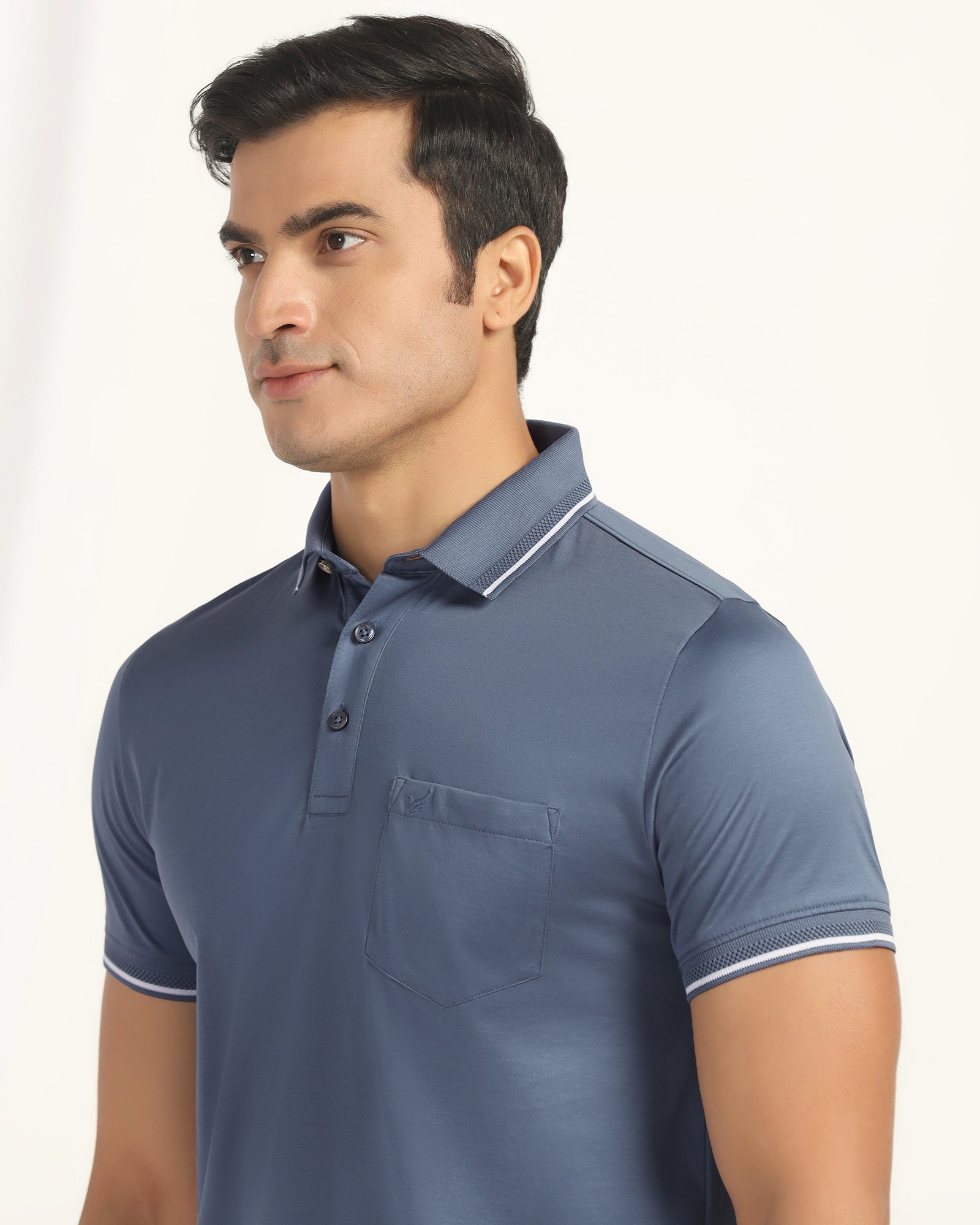 Polo Blue Solid T-Shirt - Orion
