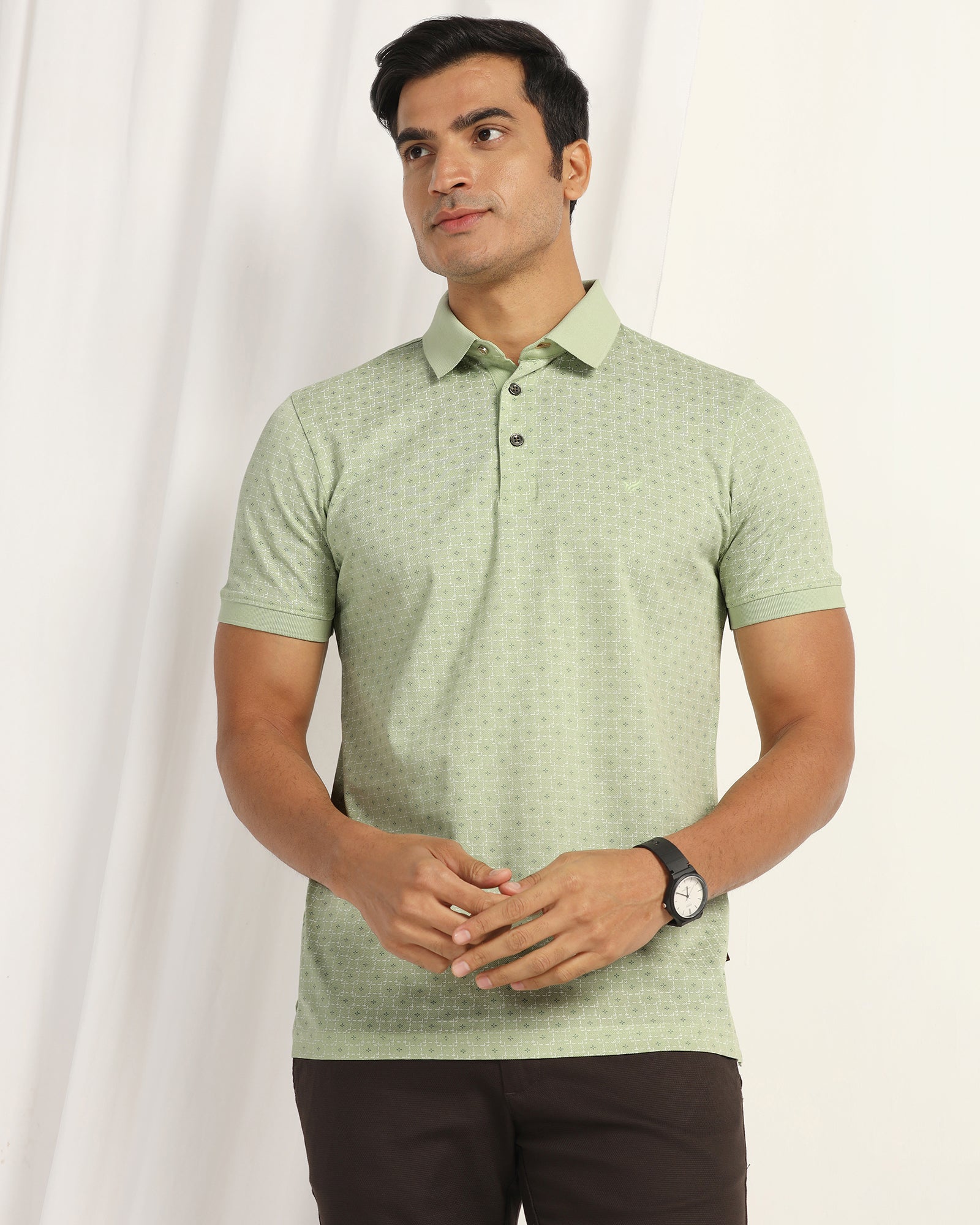 Polo Light Green Printed T-Shirt - Henry