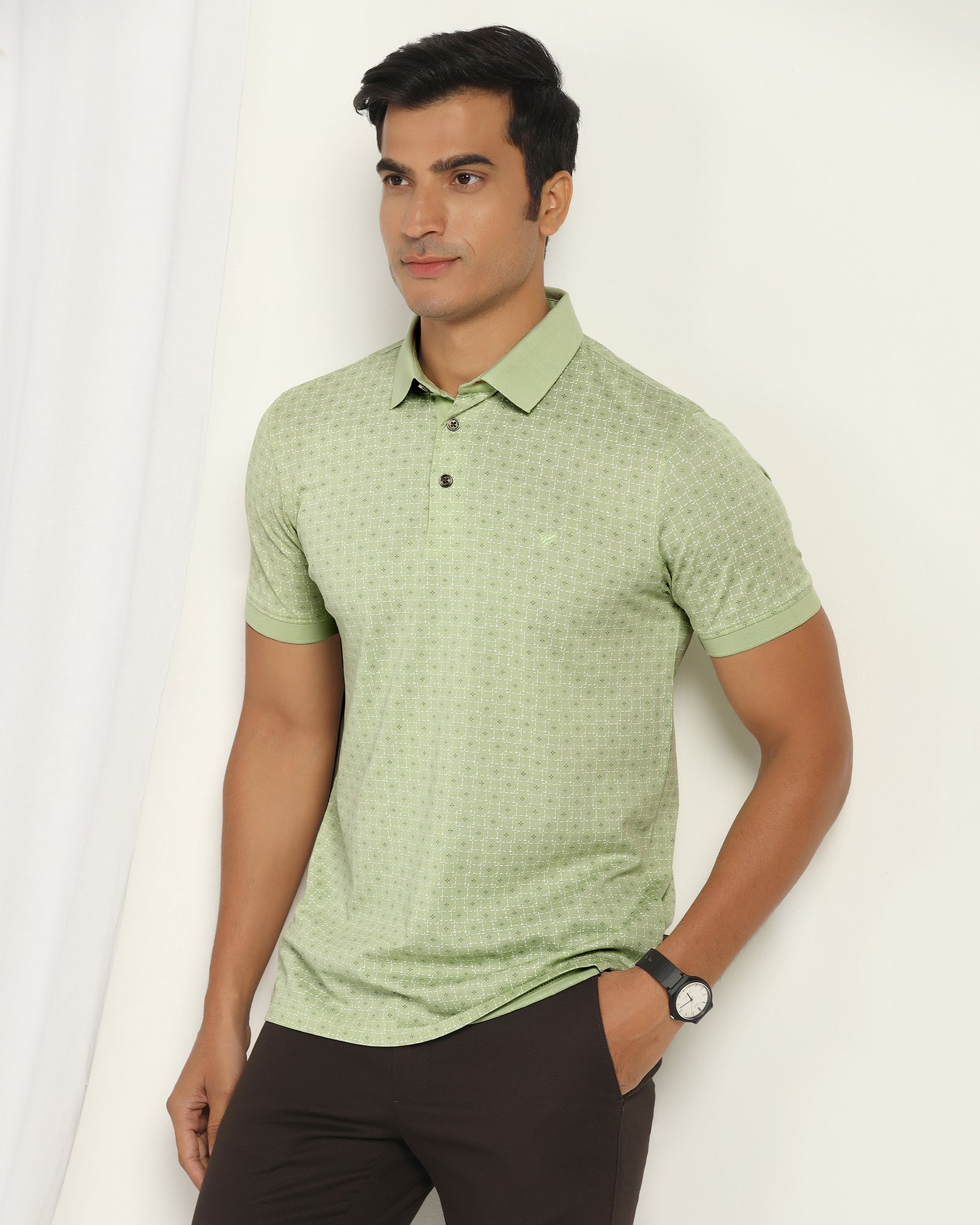 Polo Light Green Printed T-Shirt - Henry
