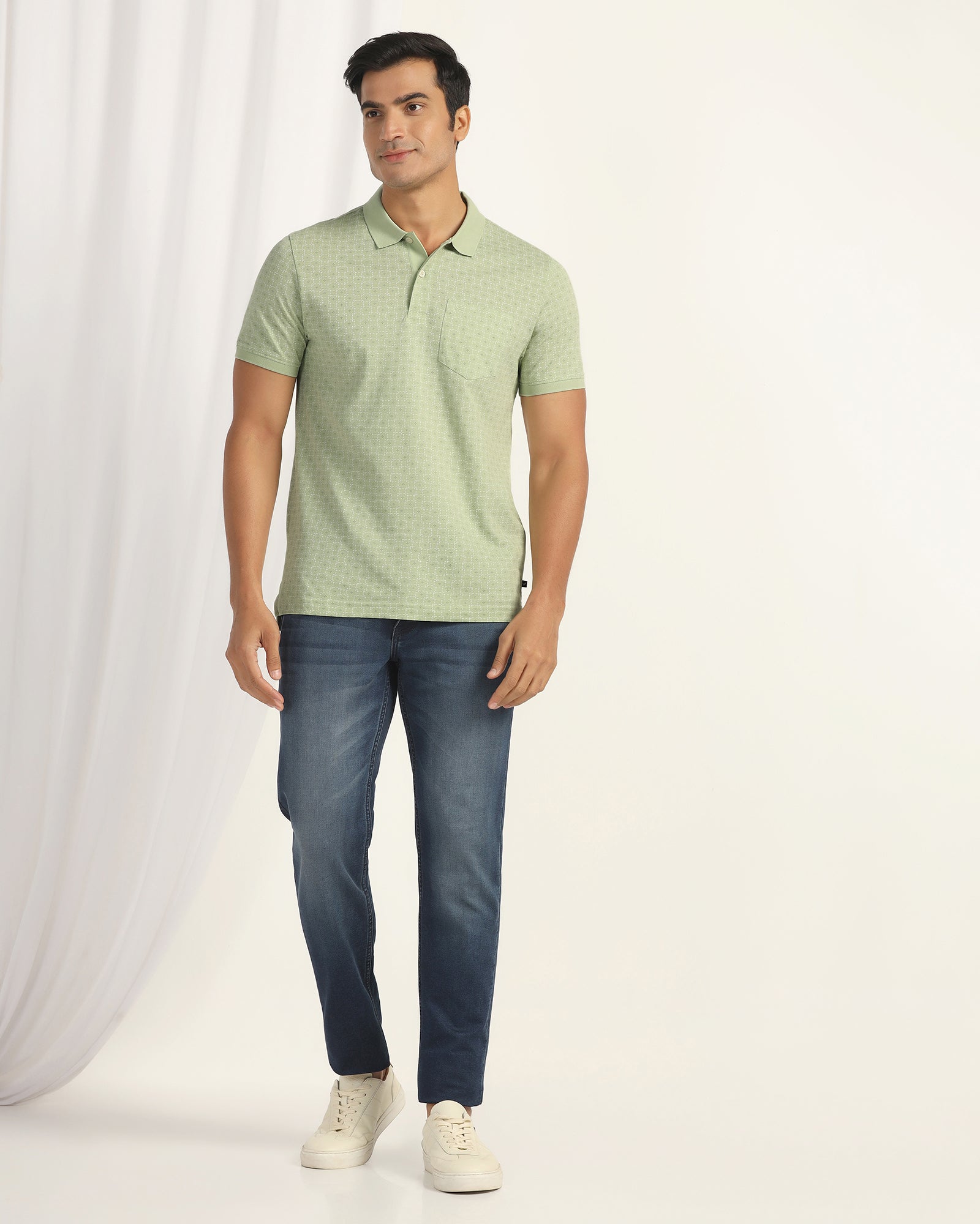 Polo Light Green Printed T-Shirt - Henry
