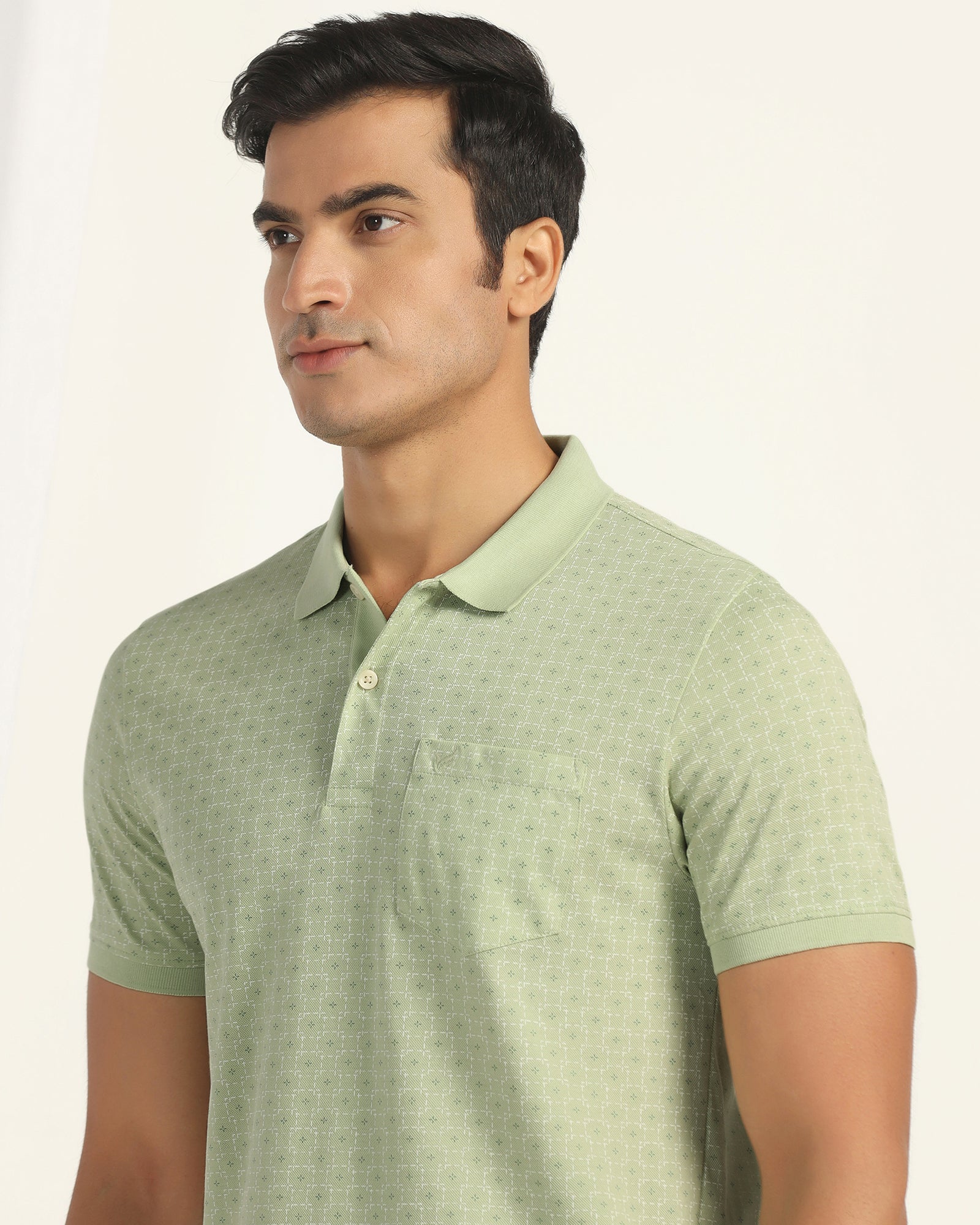 Polo Light Green Printed T-Shirt - Henry