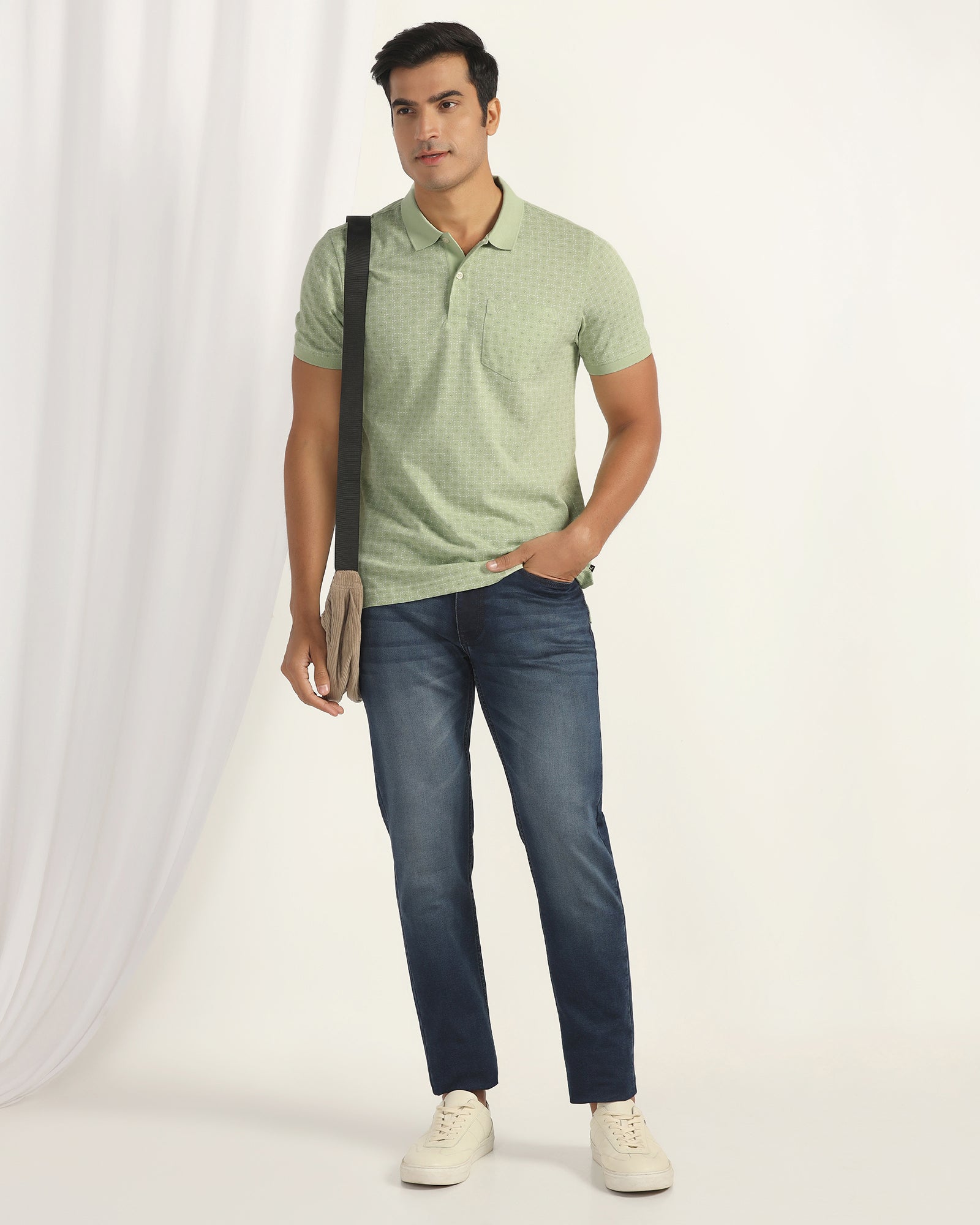 Polo Light Green Printed T-Shirt - Henry