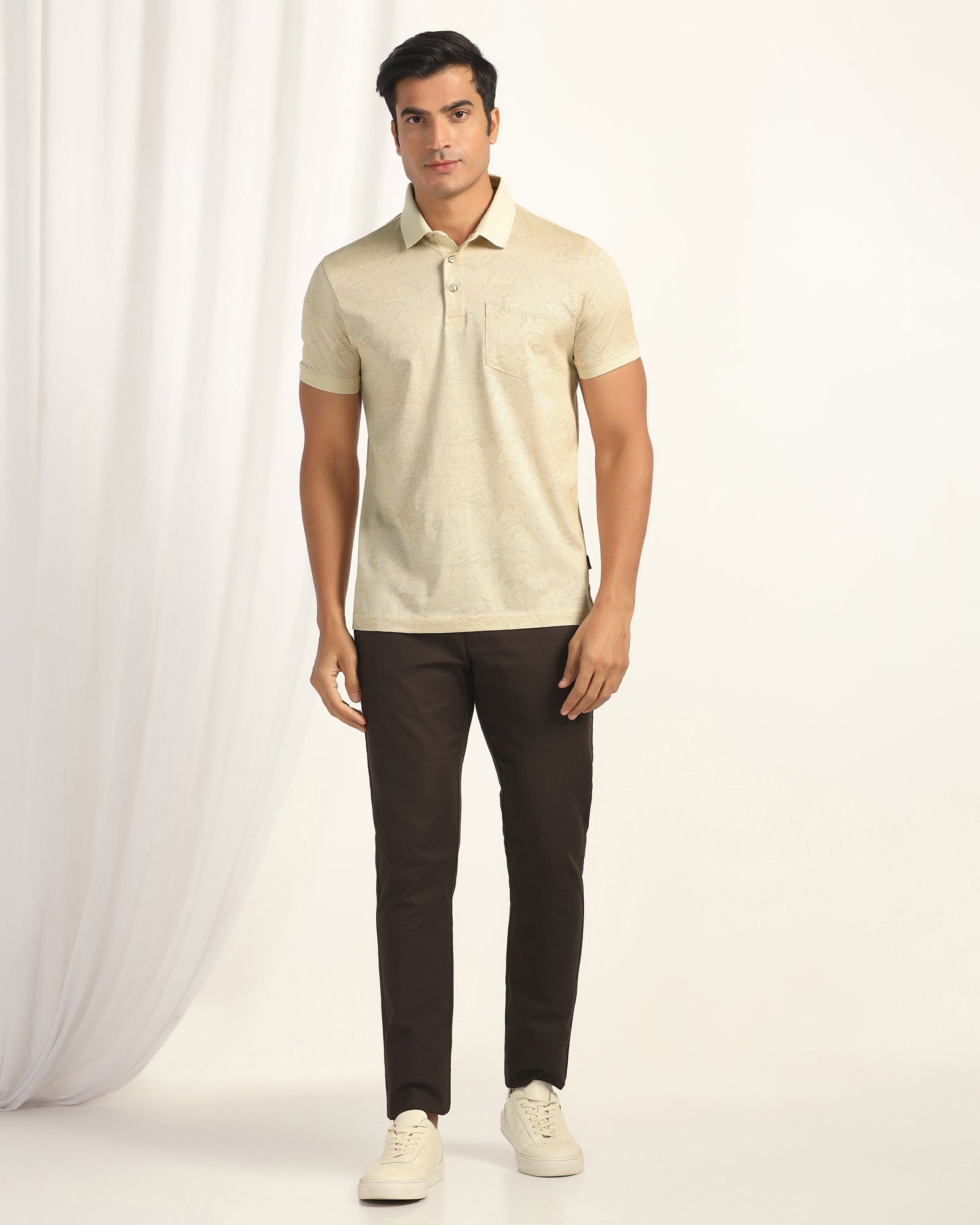 Polo Light Yellow Printed T-Shirt - trip