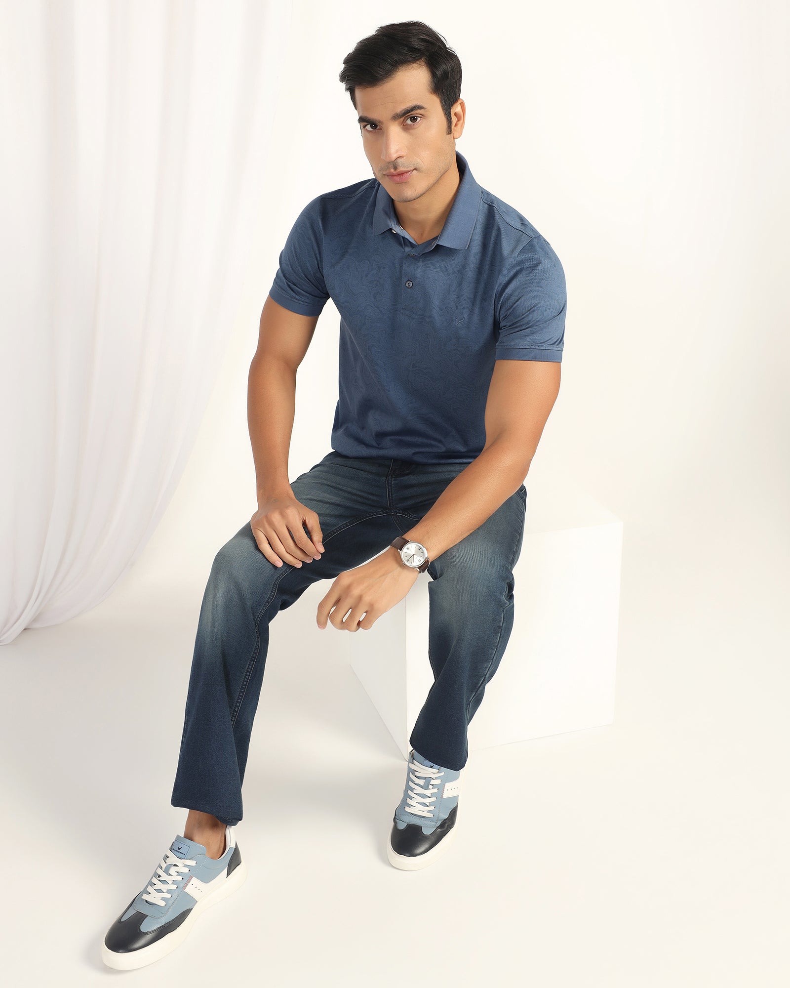 Polo Navy Printed T-Shirt - Trip