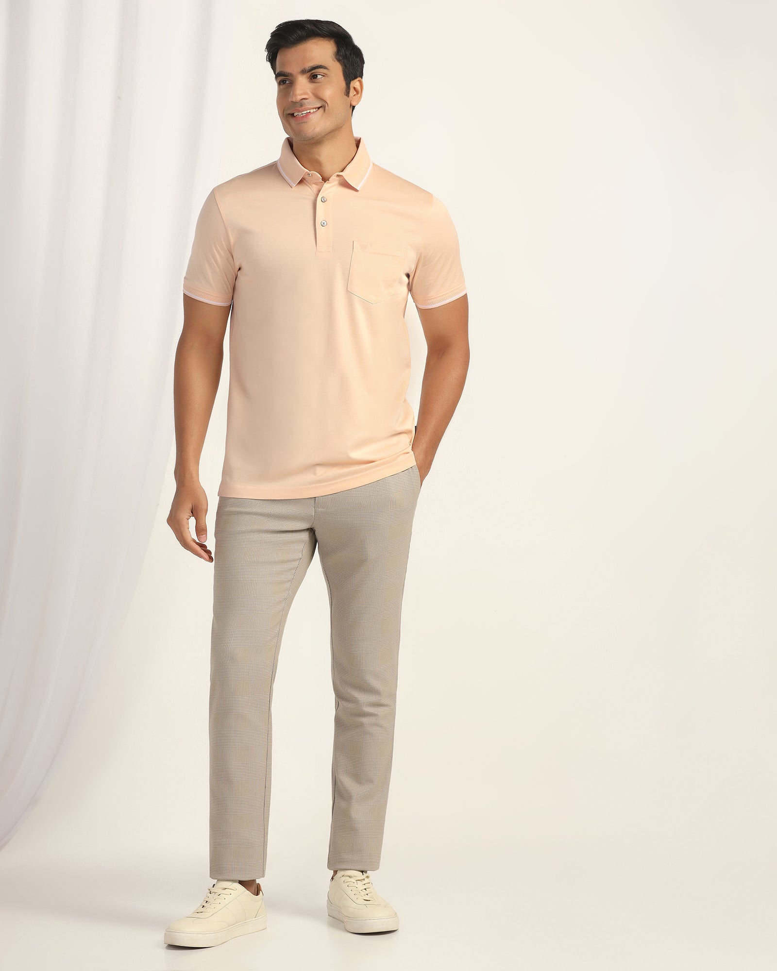 Polo Peach Solid T-Shirt - Orion