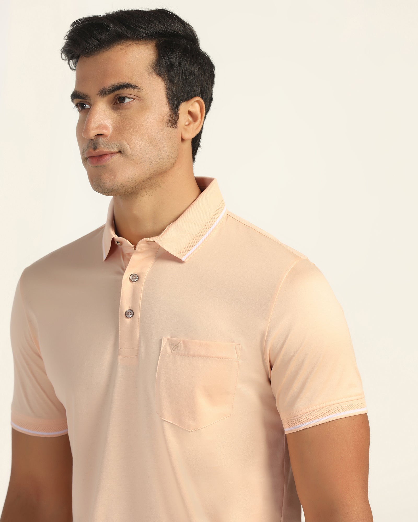 Polo Peach Solid T-Shirt - Orion