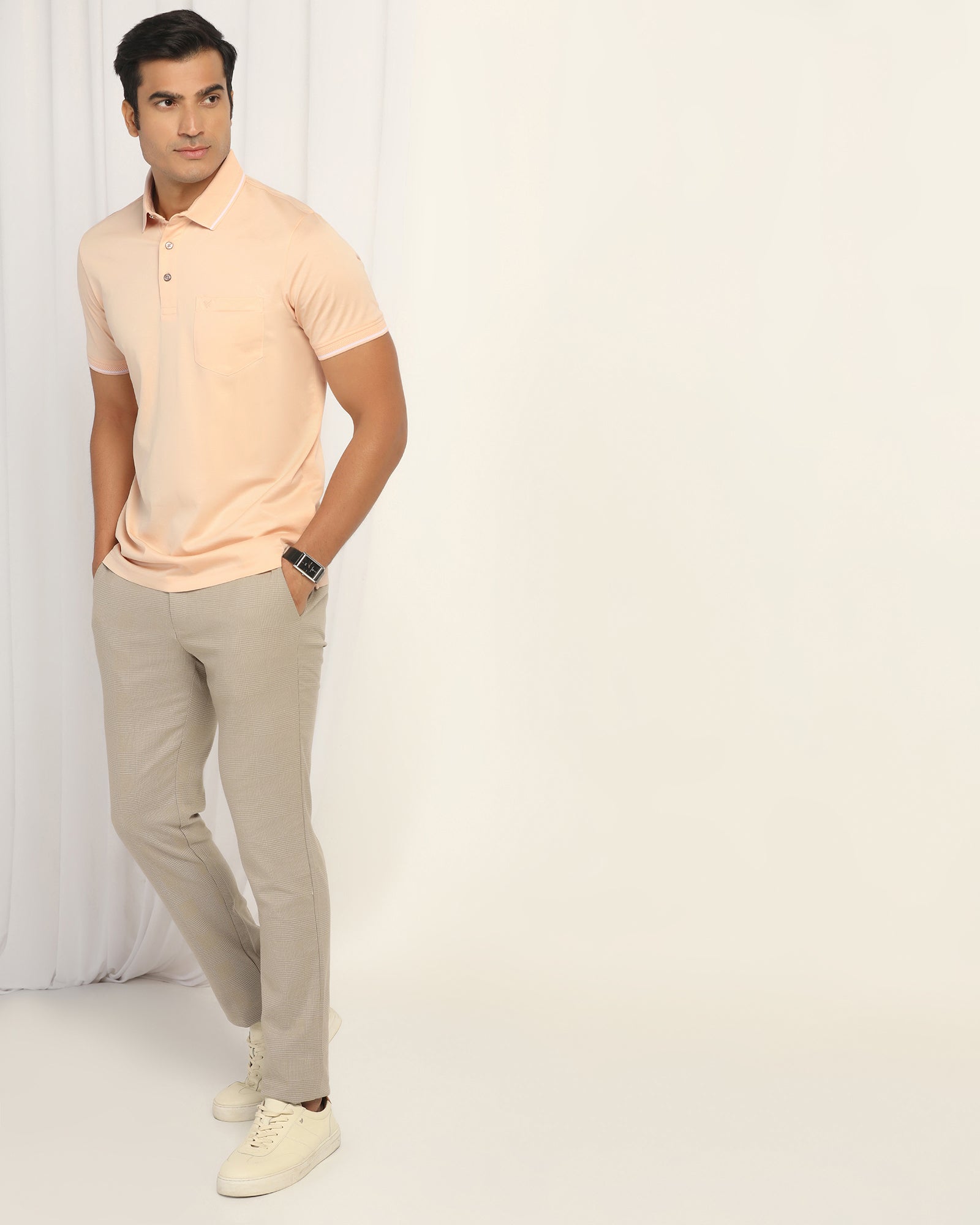 Polo Peach Solid T-Shirt - Orion