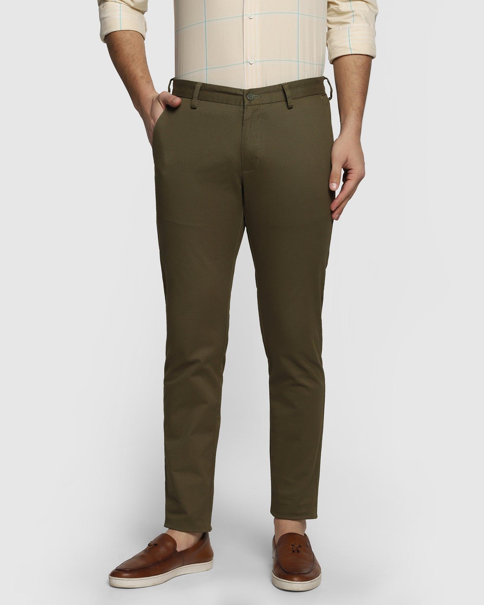 PHOENIX Regular Fit Men Dark Green Trousers - Buy Olivegreen