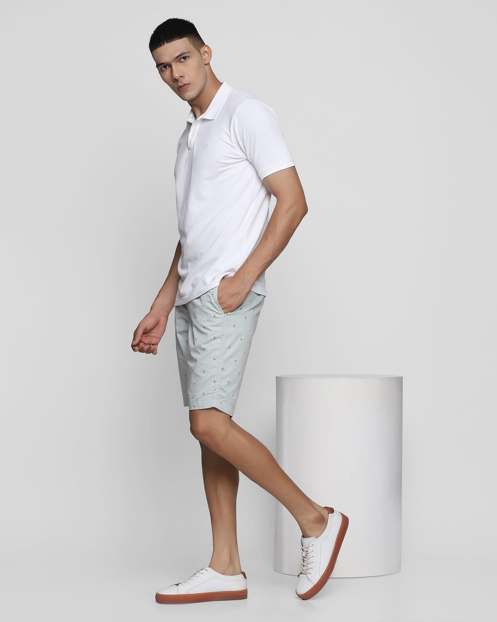 Check Casual Shorts In Pistachio Green (Parker) - Blackberrys