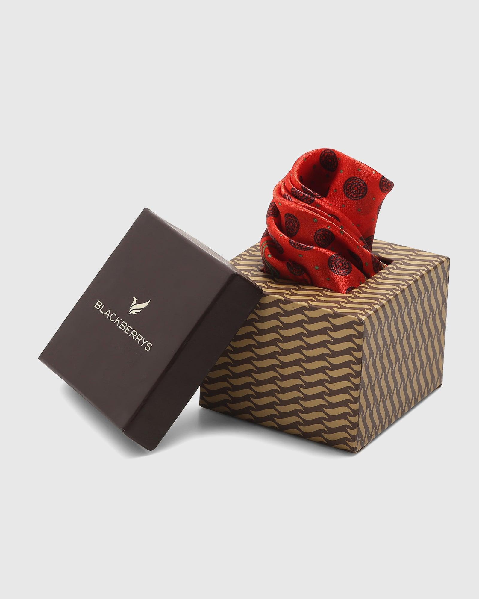 Printed Formal Pocket Square In Arora Red (Sergio) - Blackberrys