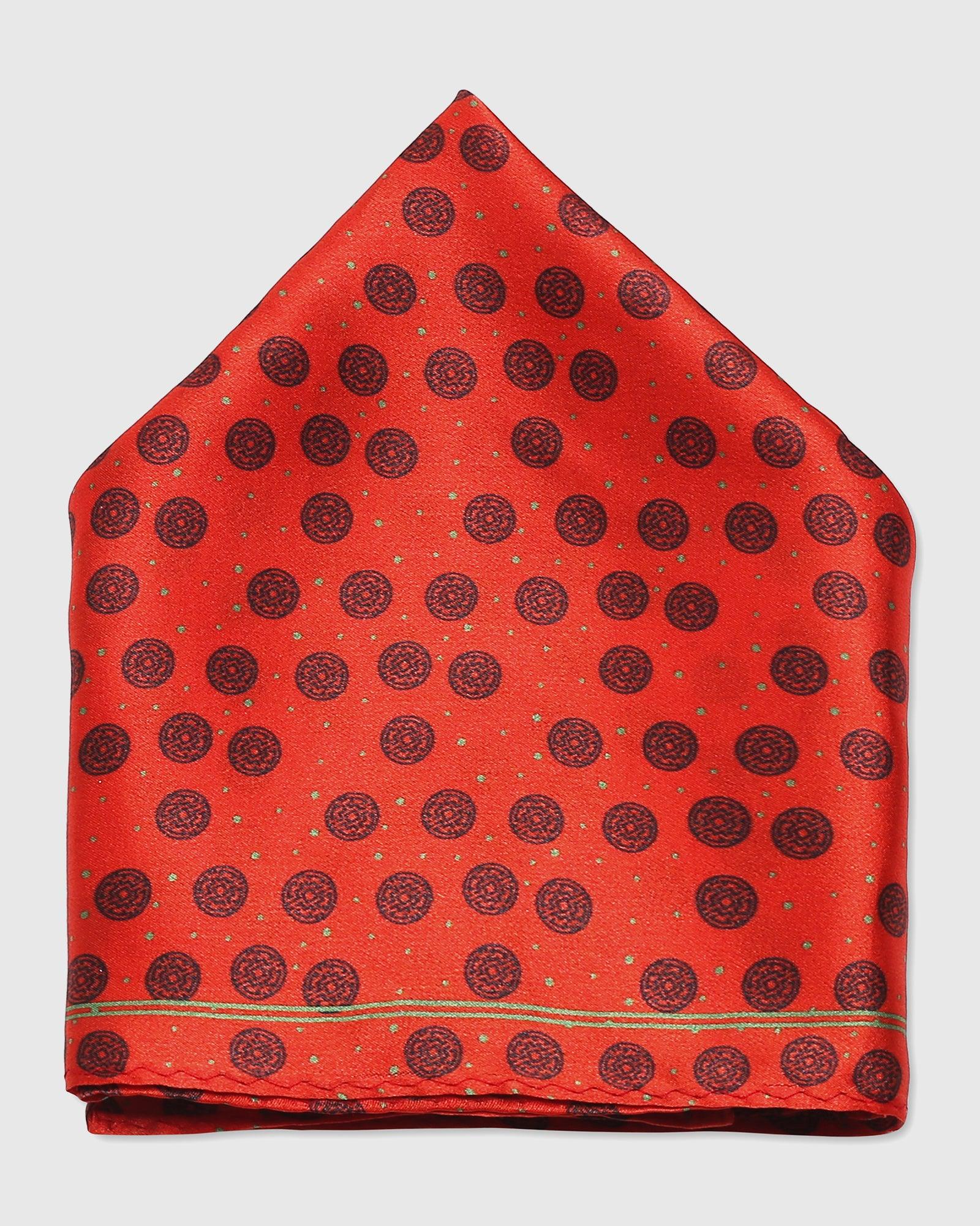 Printed Formal Pocket Square In Arora Red (Sergio) - Blackberrys