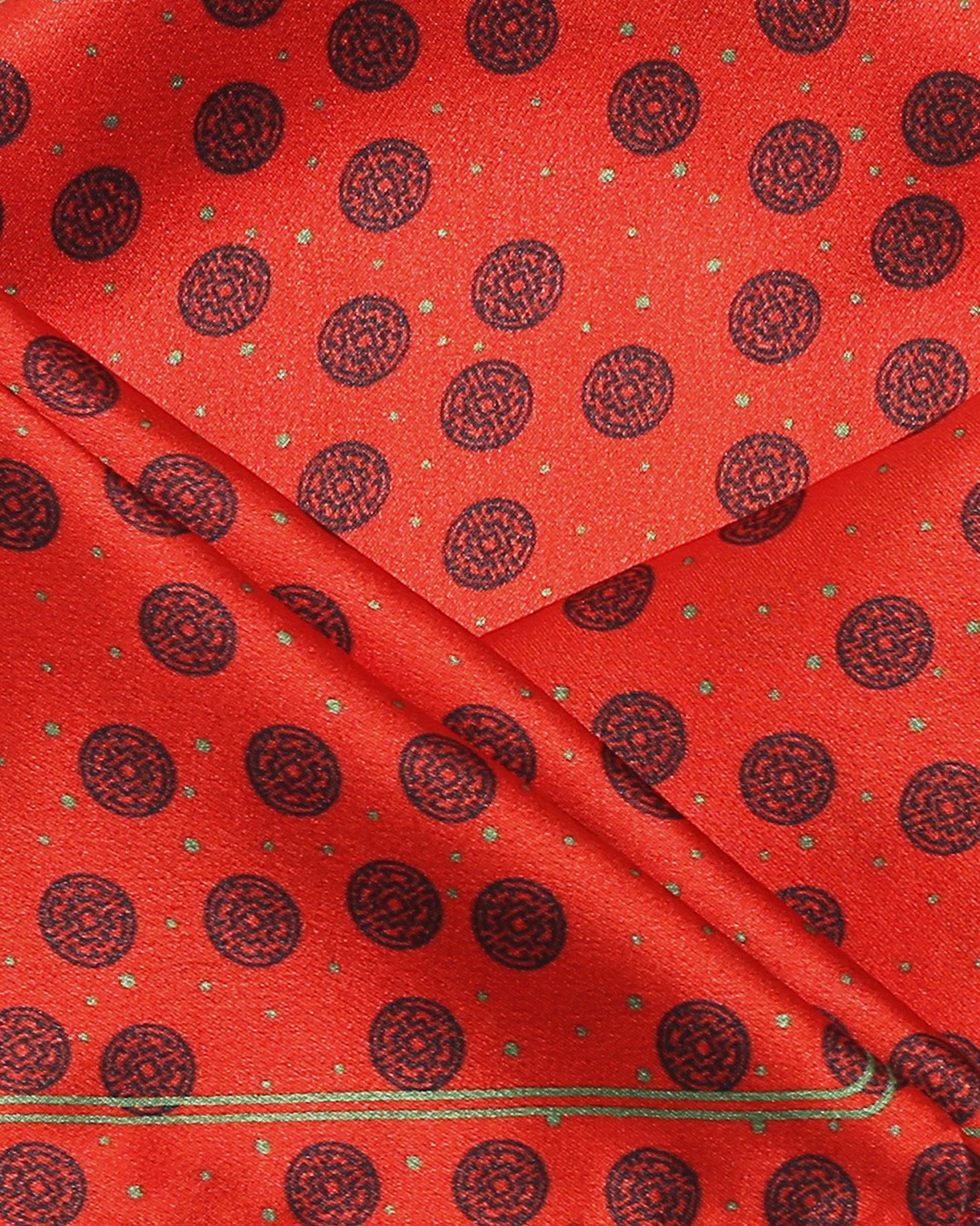 Printed Formal Pocket Square In Arora Red (Sergio) - Blackberrys