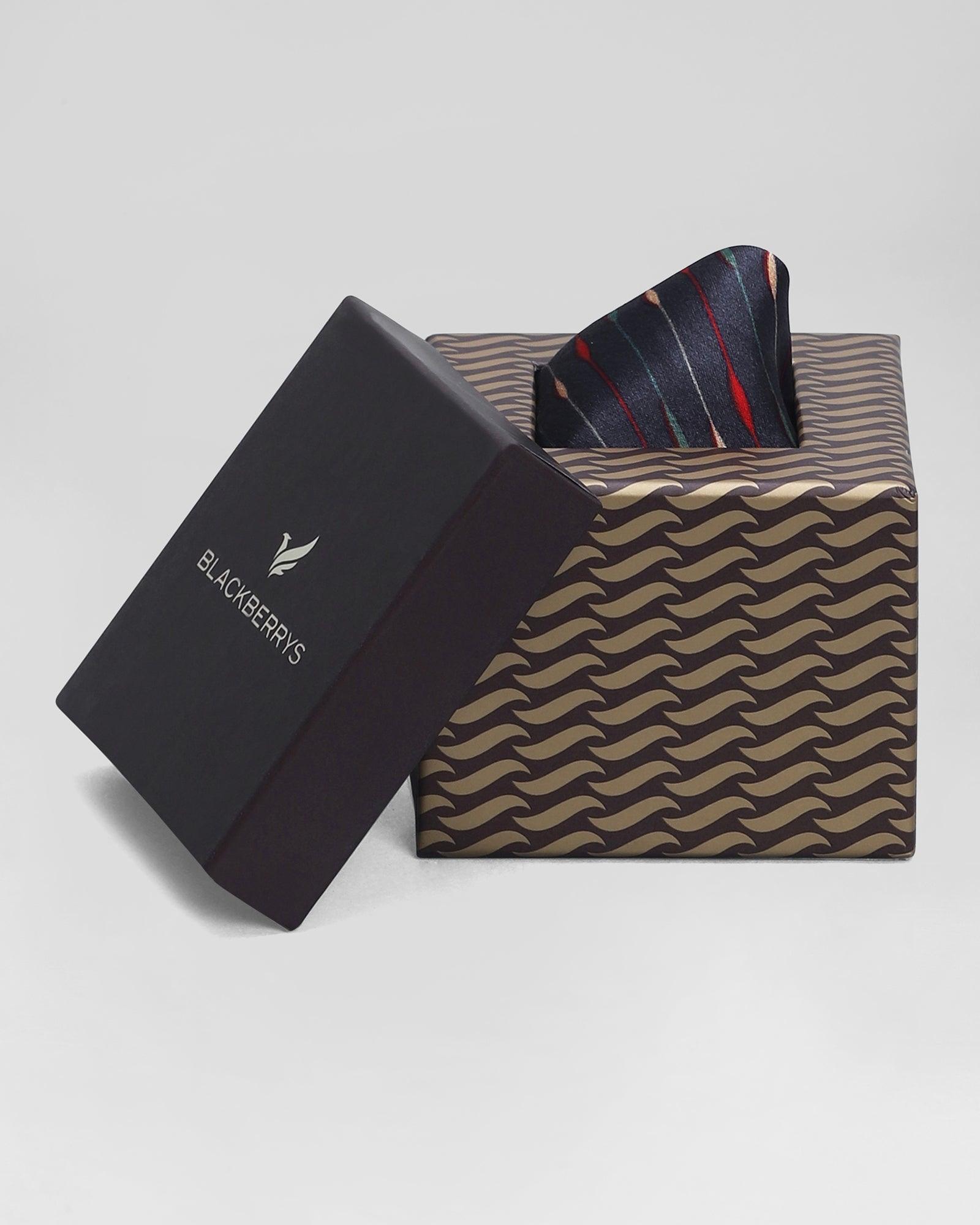 Printed Formal Pocket Square In Blue & Navy (Rondel) - Blackberrys