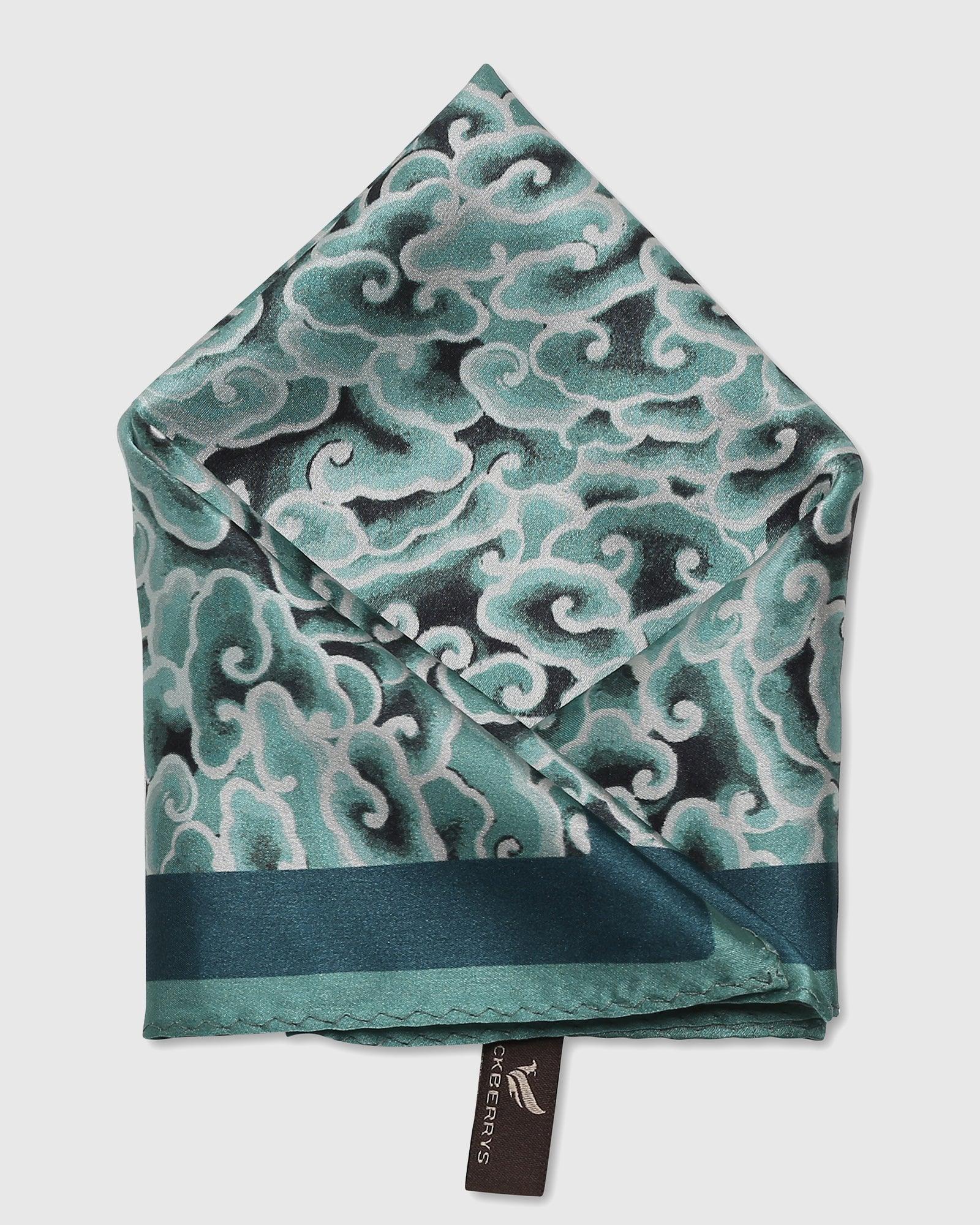 Printed Formal Pocket Square In Mint (Seven) - Blackberrys