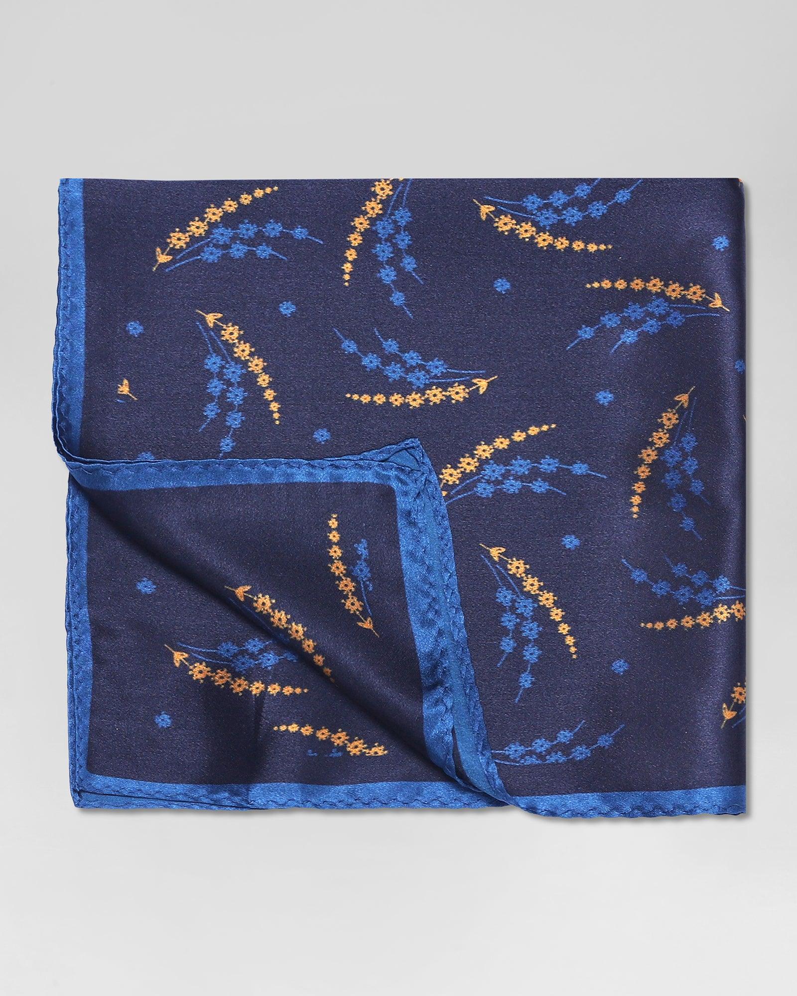 Printed Formal Pocket Square In Navy (Rosemerry) - Blackberrys
