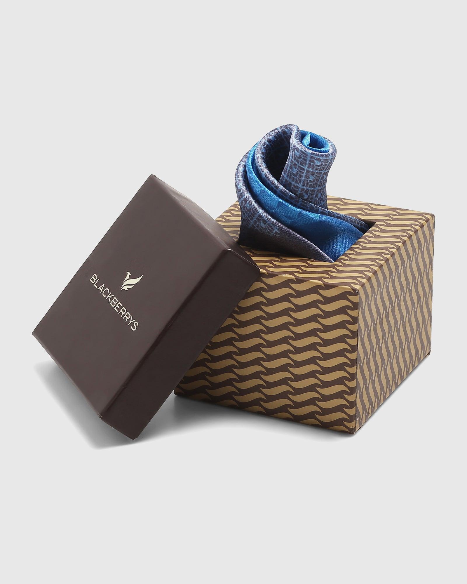 Printed Formal Pocket Square In Royal Blue (Slyvan) - Blackberrys