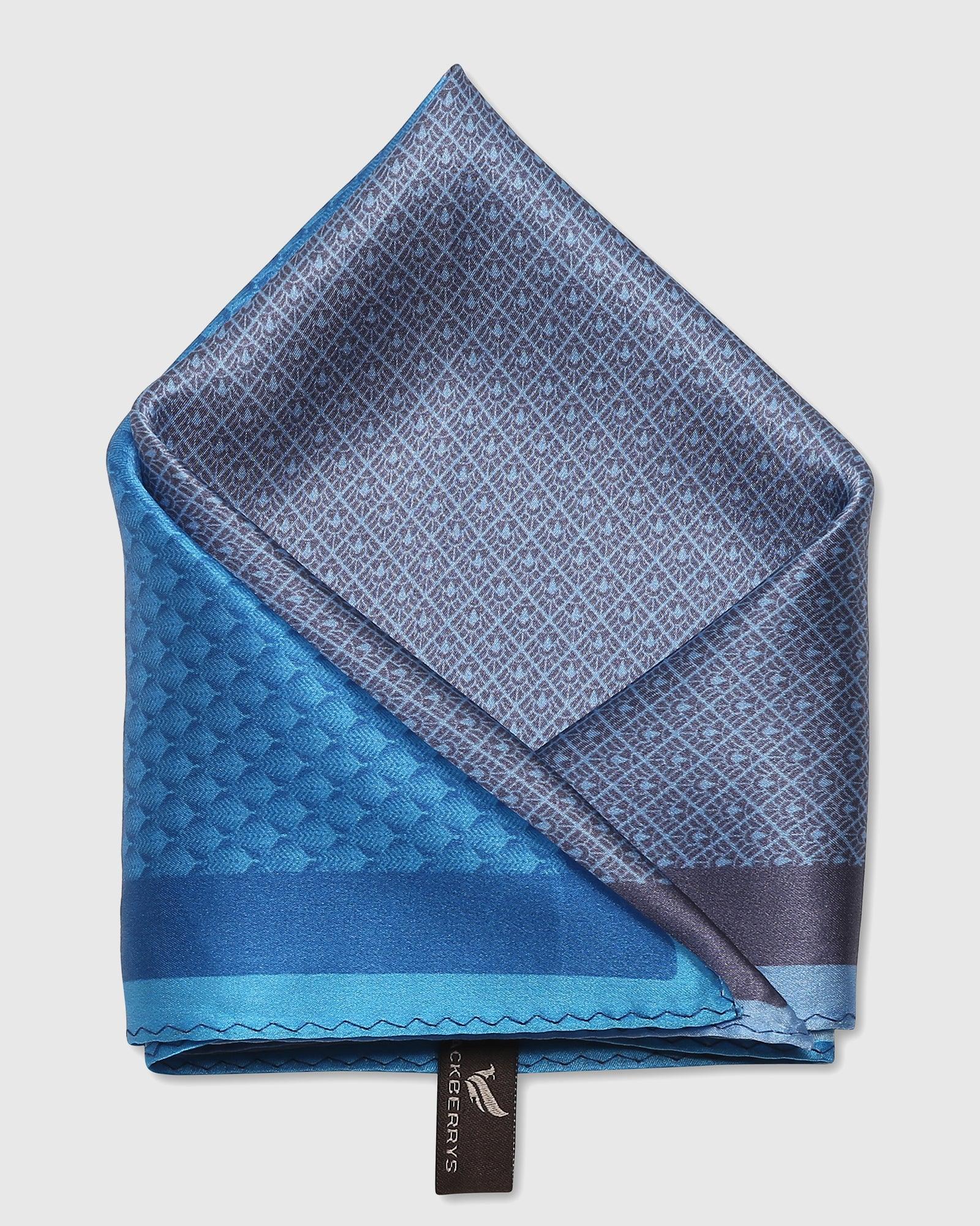 Printed Formal Pocket Square In Royal Blue (Slyvan) - Blackberrys